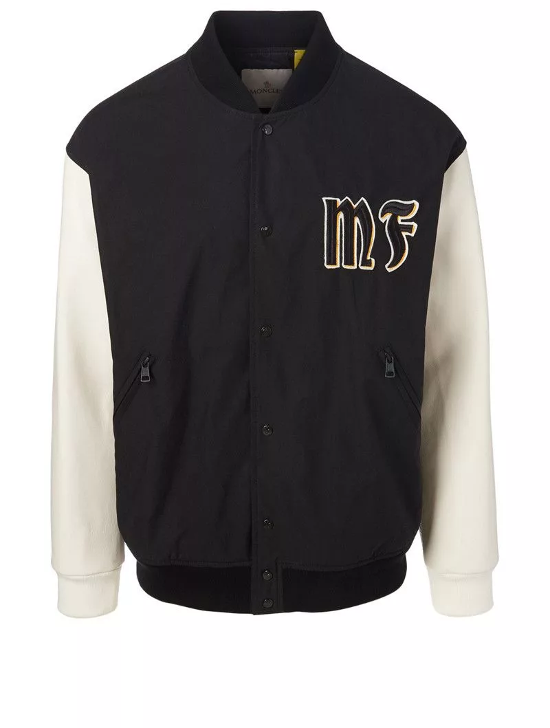 Fragment Design Light Jackets Fragment Design × Moncler Moncler x Fragment Bomber Varsity Jacket Men's Size 3 Gray