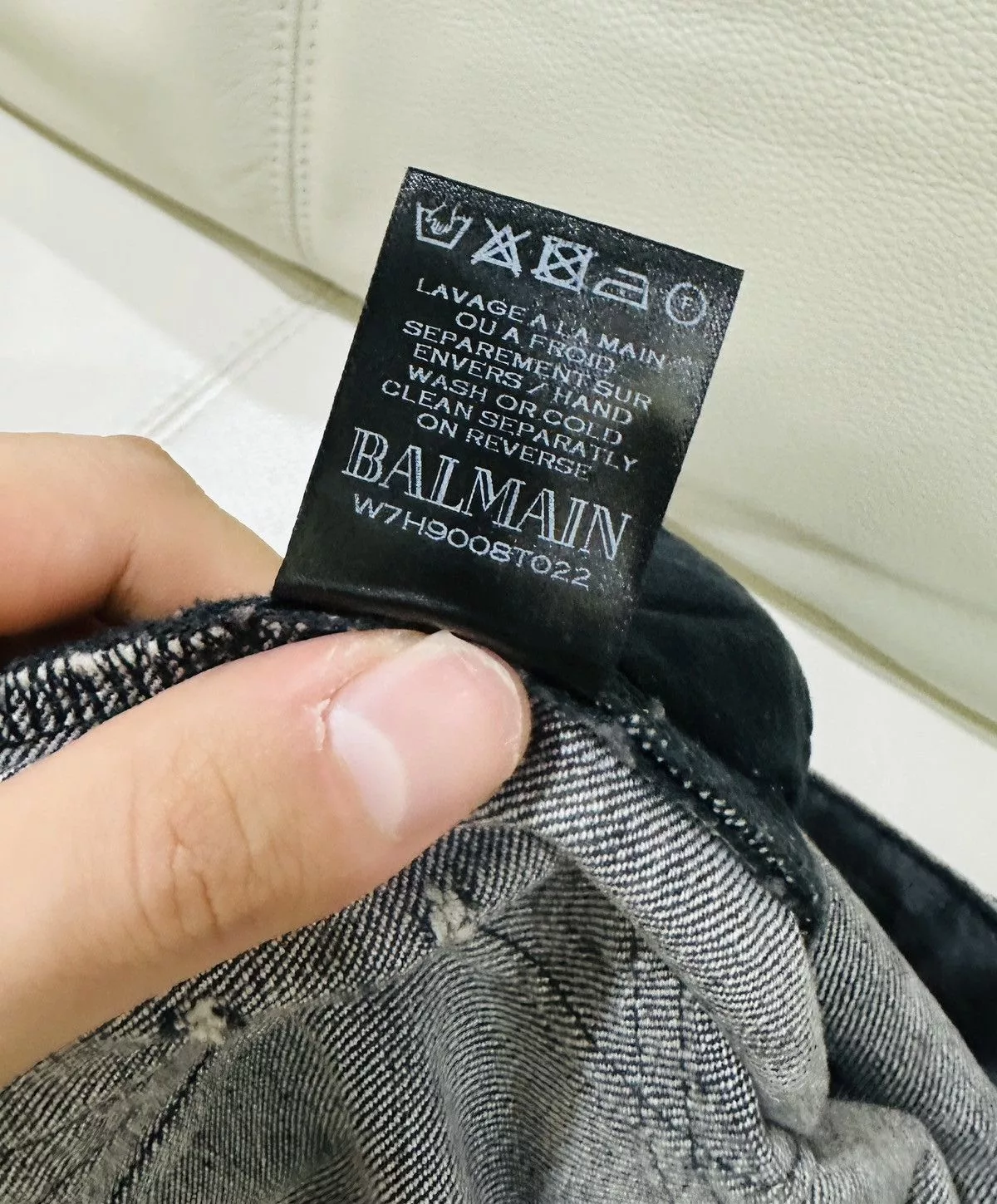 Balmain Denim Balmain Collection Distressed Jeans Gray