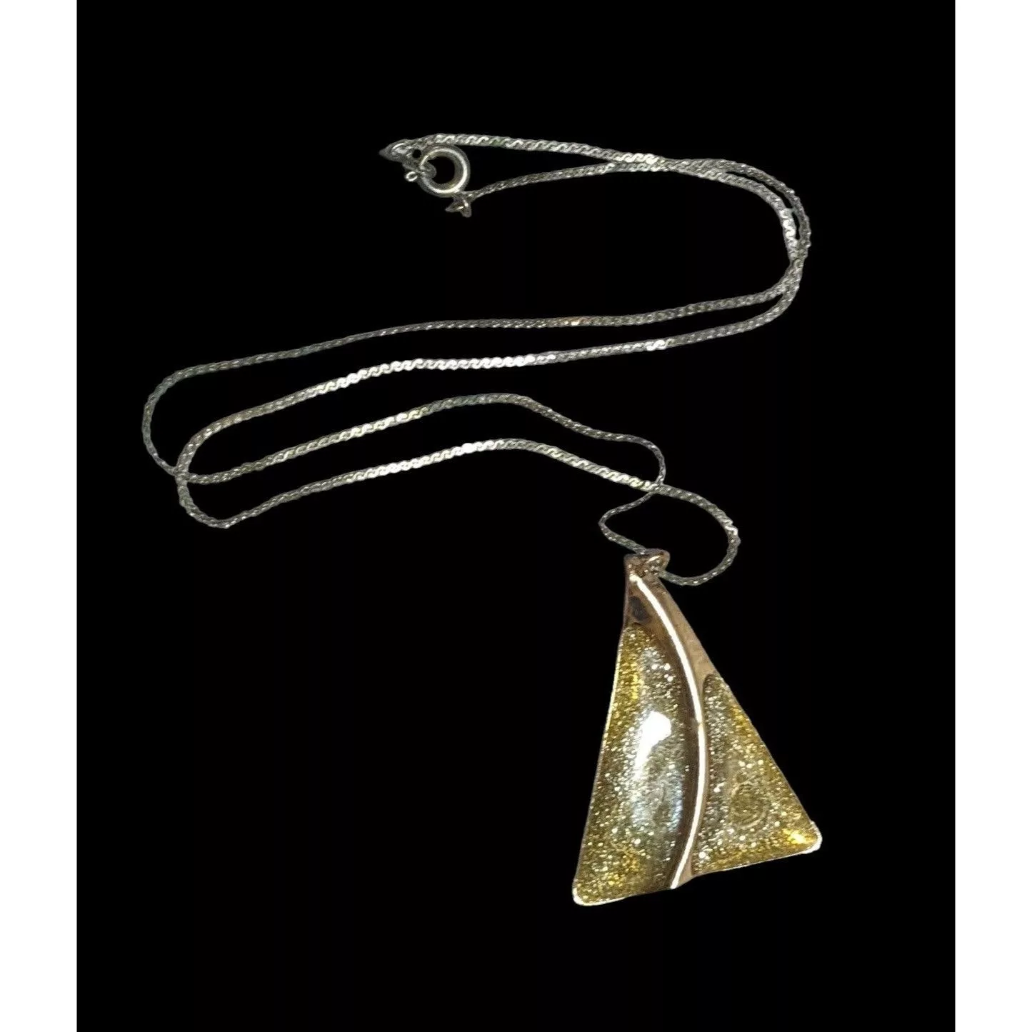 Other Necklaces Other Gold Glitter Triangle Pendant Necklace