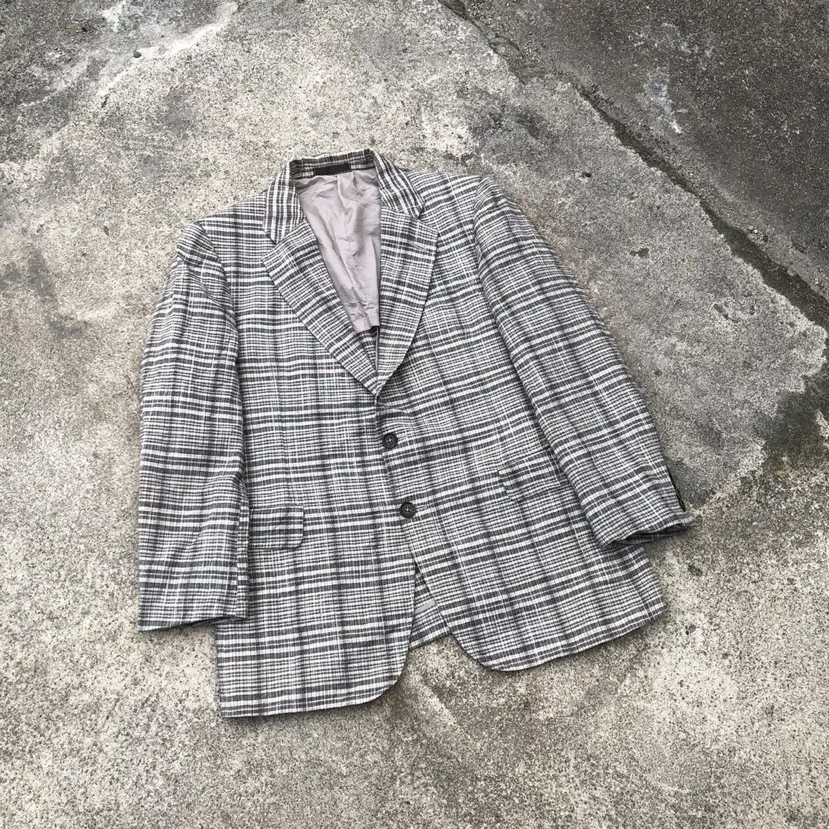 Burberry Blazers 🔥Rare🔥Burberrys Double Breast Classic Nova Check Suit Blazer Gray