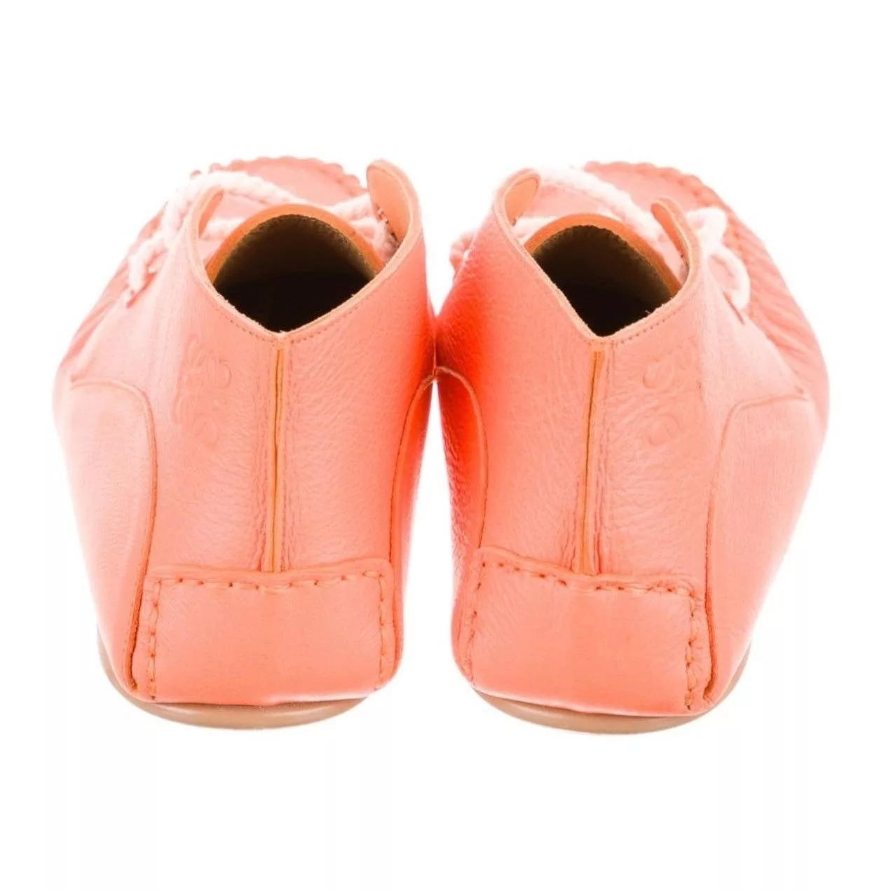 Loewe Boots Loewe Leather Ankle Lace-Up Boots Orange