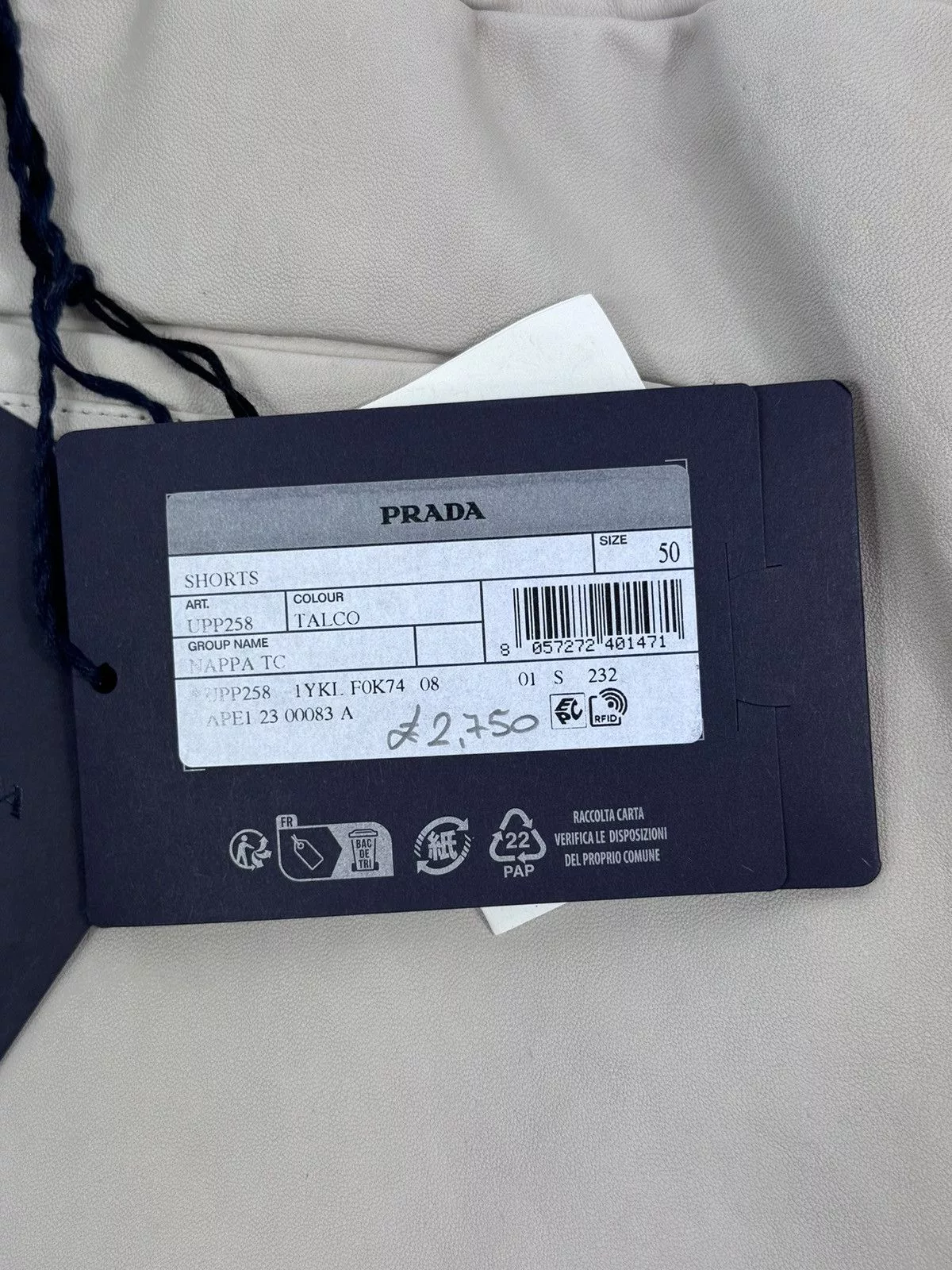 Prada Shorts PRADA LEATHER SHORTS White
