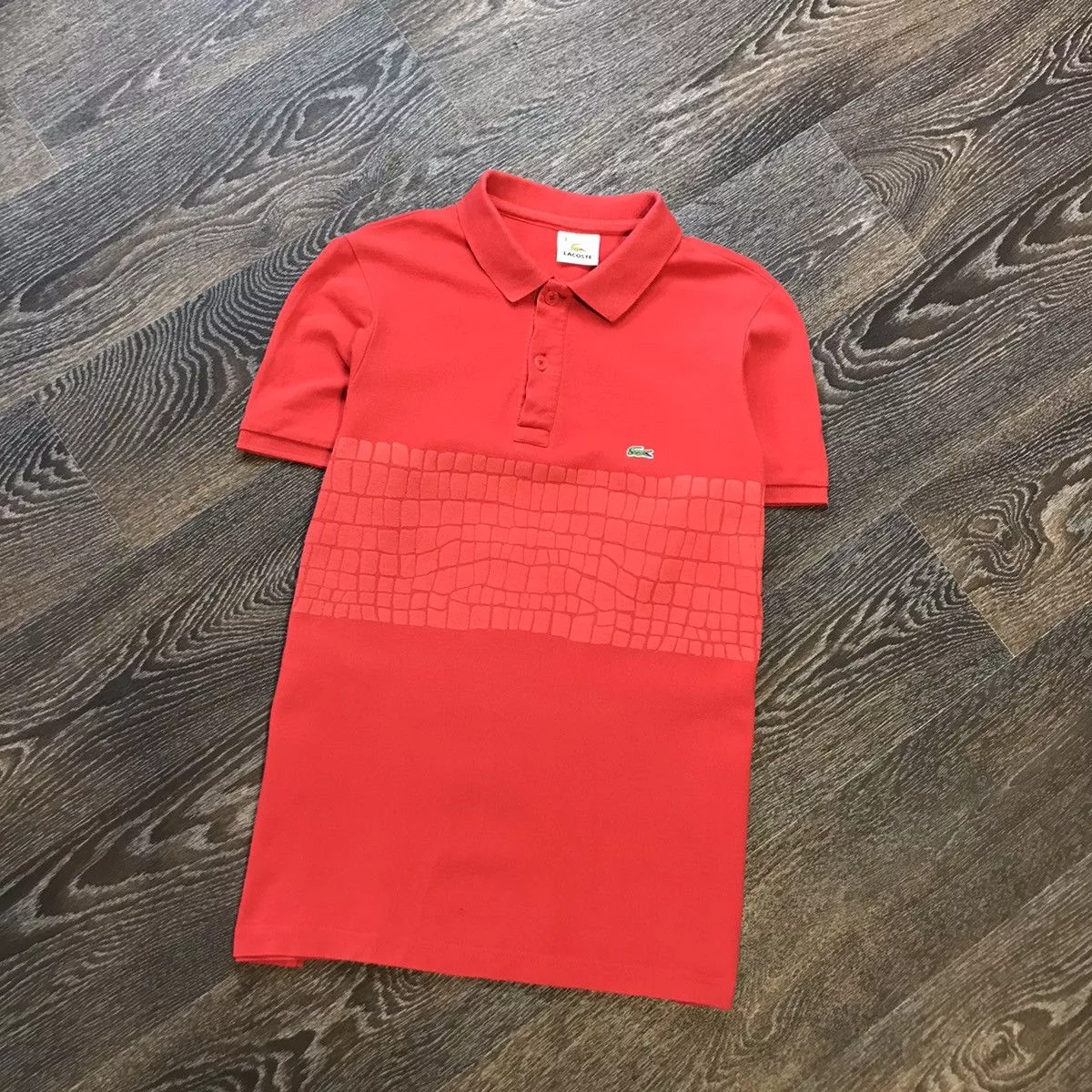 Lacoste Polos Lacoste monogram polo shirt size M/S rare Red