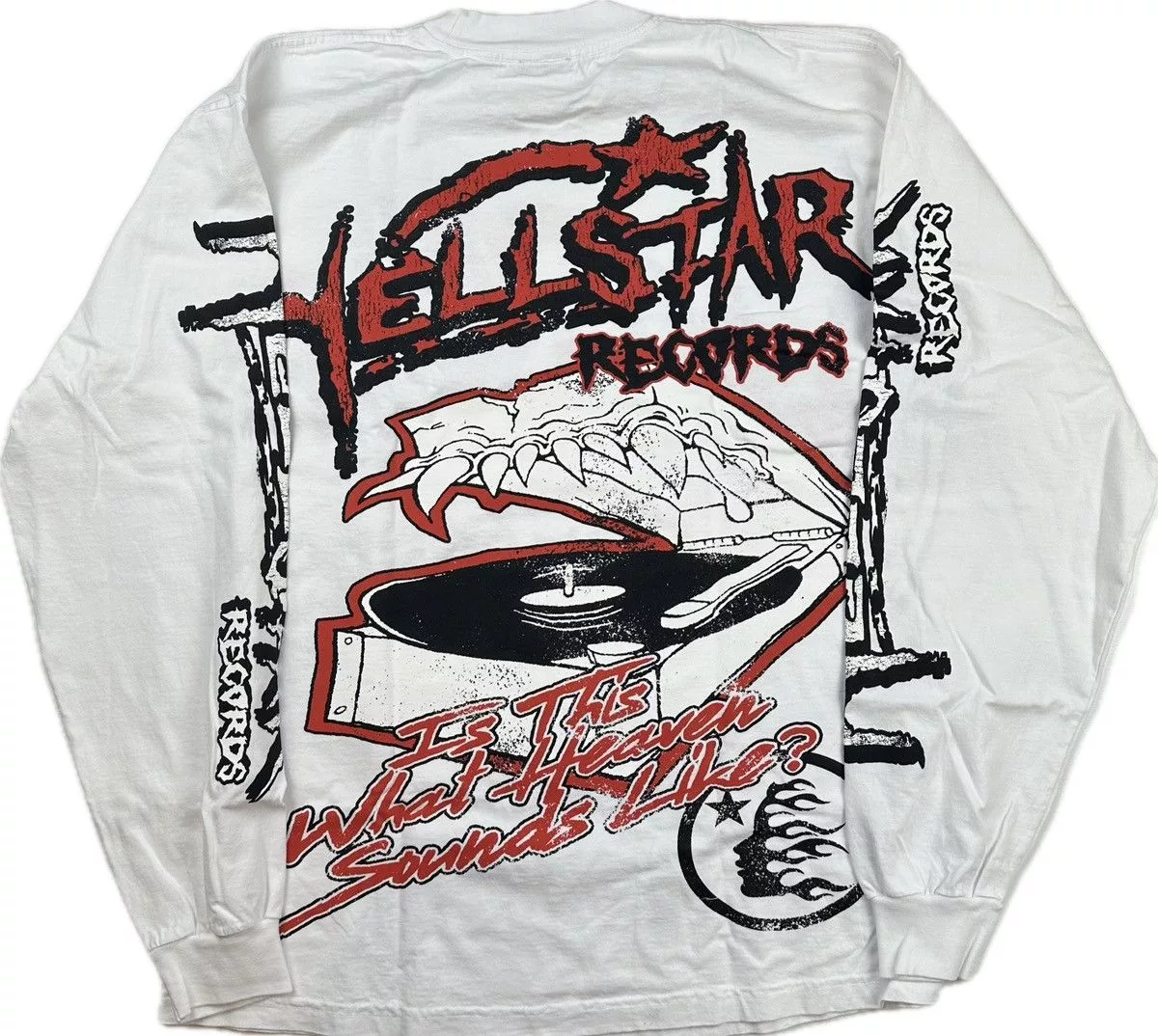 HELLSTAR Long Sleeve T Shirts Hellstar Records Long Sleeve White