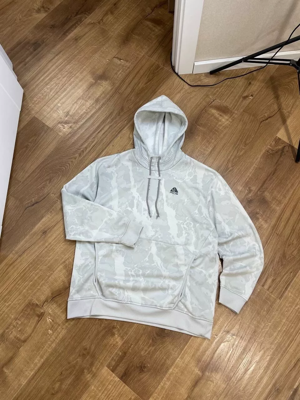 Nike ACG Sweatshirts Hoodies Nike ACG × Vintage Vintage Nike ACG Y2K Style Camo Grey Ninja Balaclava Hoodie Gray Streetwear