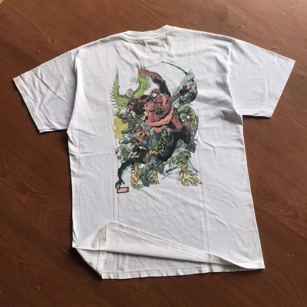 Marvel Comics Short Sleeve T Shirts Marvel Comics × Universal Studios Vintage 2003 Marvel - Spider Man Universal Studio White