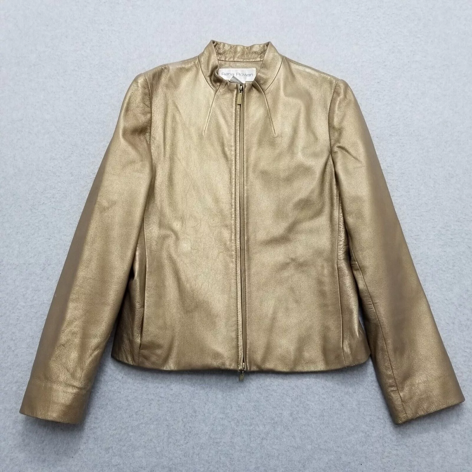 Other Leather Jackets Other Rena Rowan Leather Jacket Womens 6 Long Sleeve Full Zip Multi