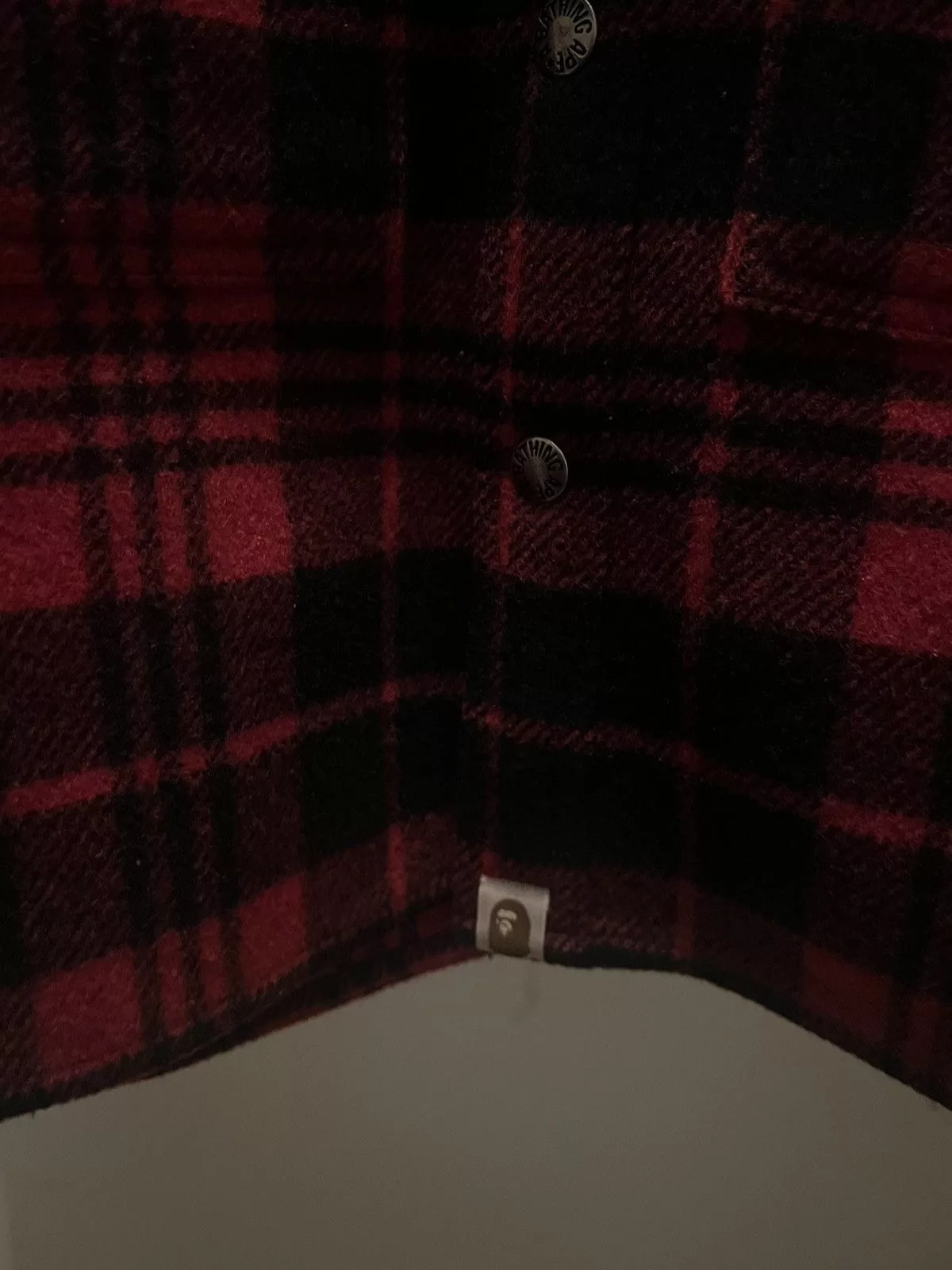 Bape Light Jackets Vintage Bape Lumberjack Flannel Red