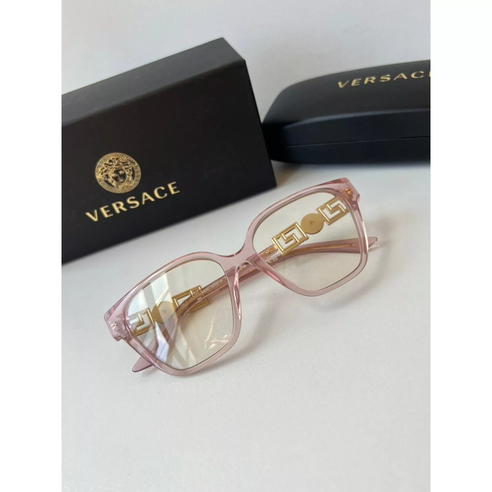 Versace Glasses NEW Versace VE3358-B Pink Crystal Strass Oversized Frames