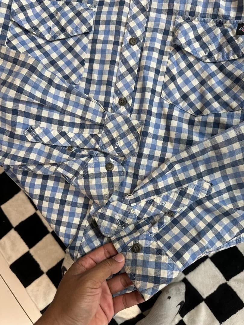 Dickies Shirts Button Ups Dickies × Vintage DICKIES CHECKERED BUTTON UP SHIRT Blue Streetwear