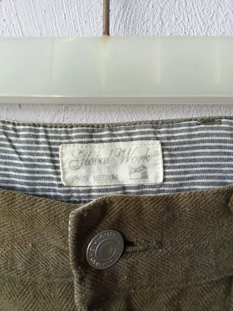 Global Work Cropped Pants Global Work Herringbone Army Style Pants Brown