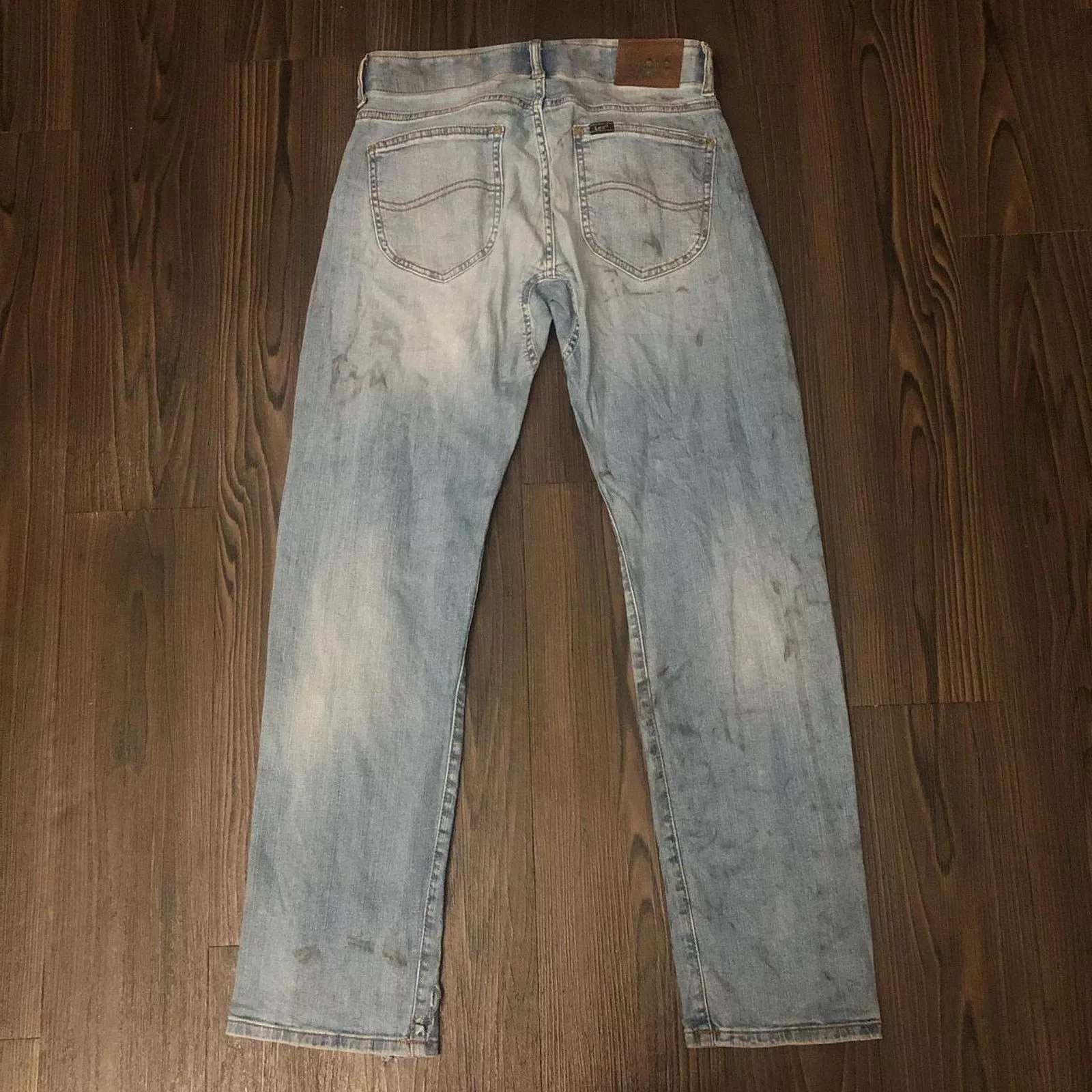 Men’s Distressed Slim Fit Lee Denim Jeans Blue