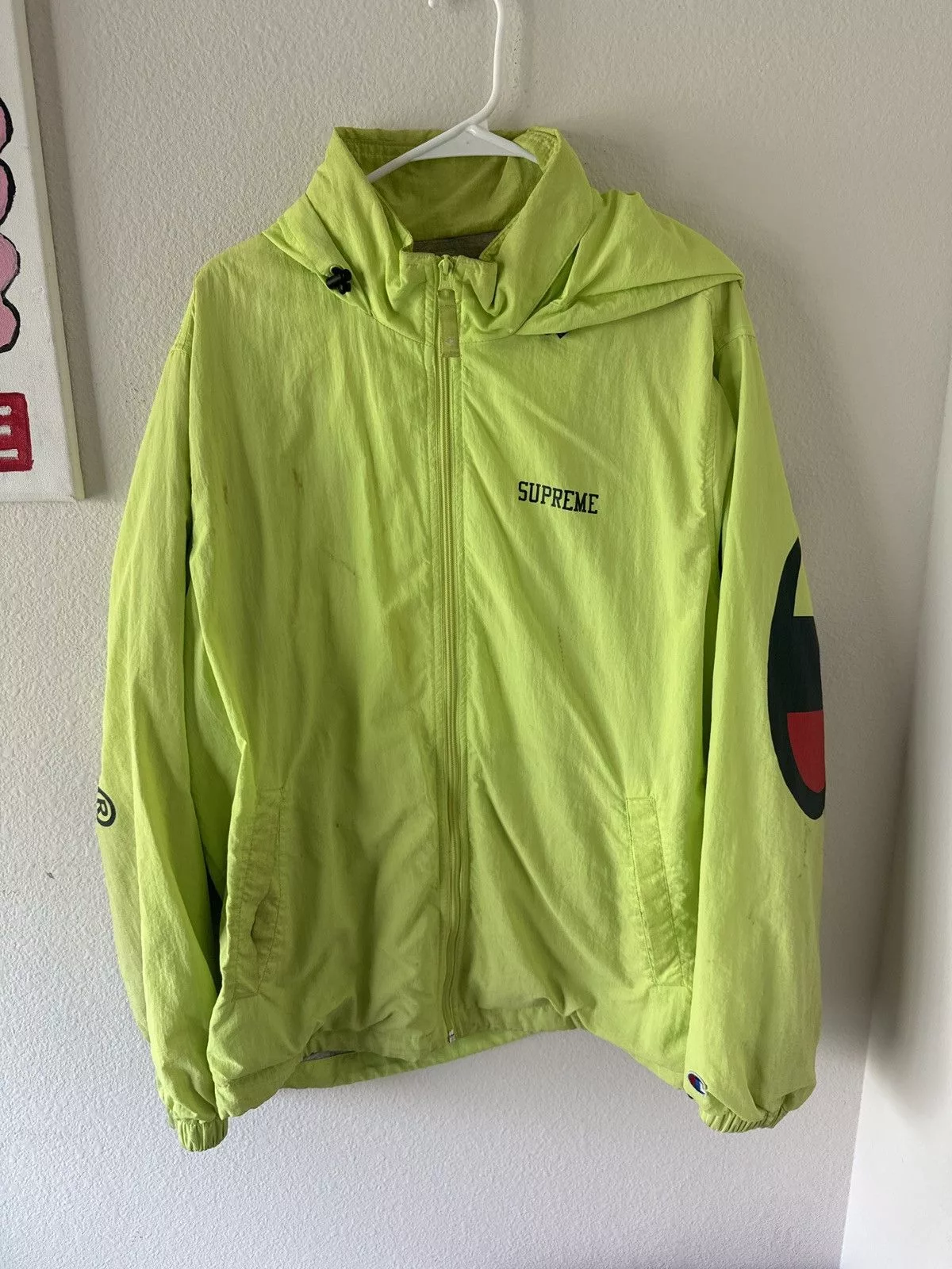 Champion Light Jackets Champion × Supreme Supreme x champion Yellow Streetwear