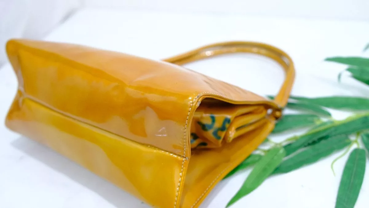 Prada Handle Bags Authentic Prada handbag yellow pattern leather