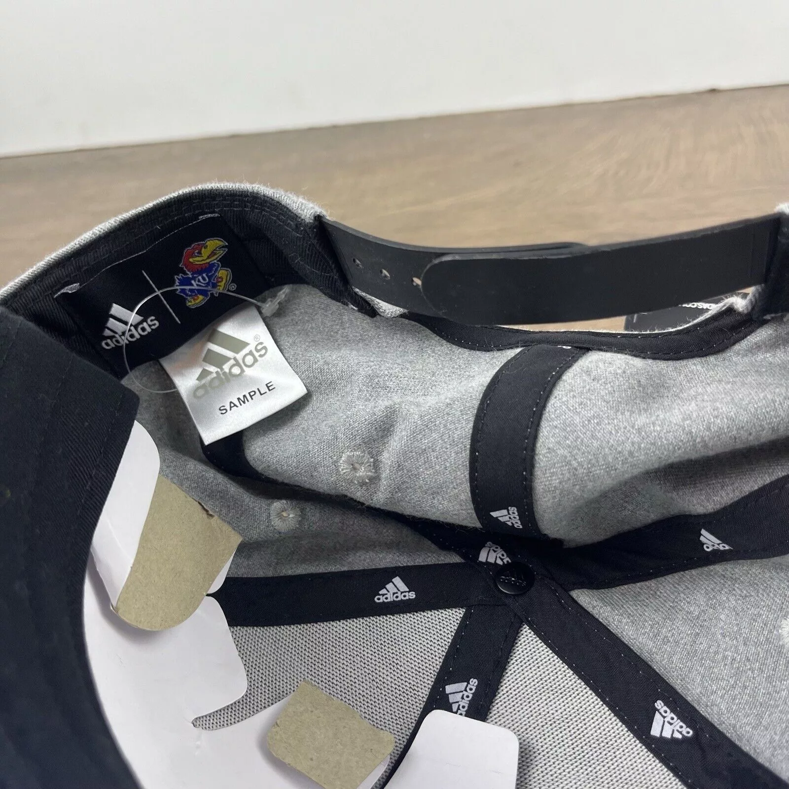 Adidas Hats Kansas Jayhawks Hat Adidas Three Stripe Hat Gray Cap Adjusta