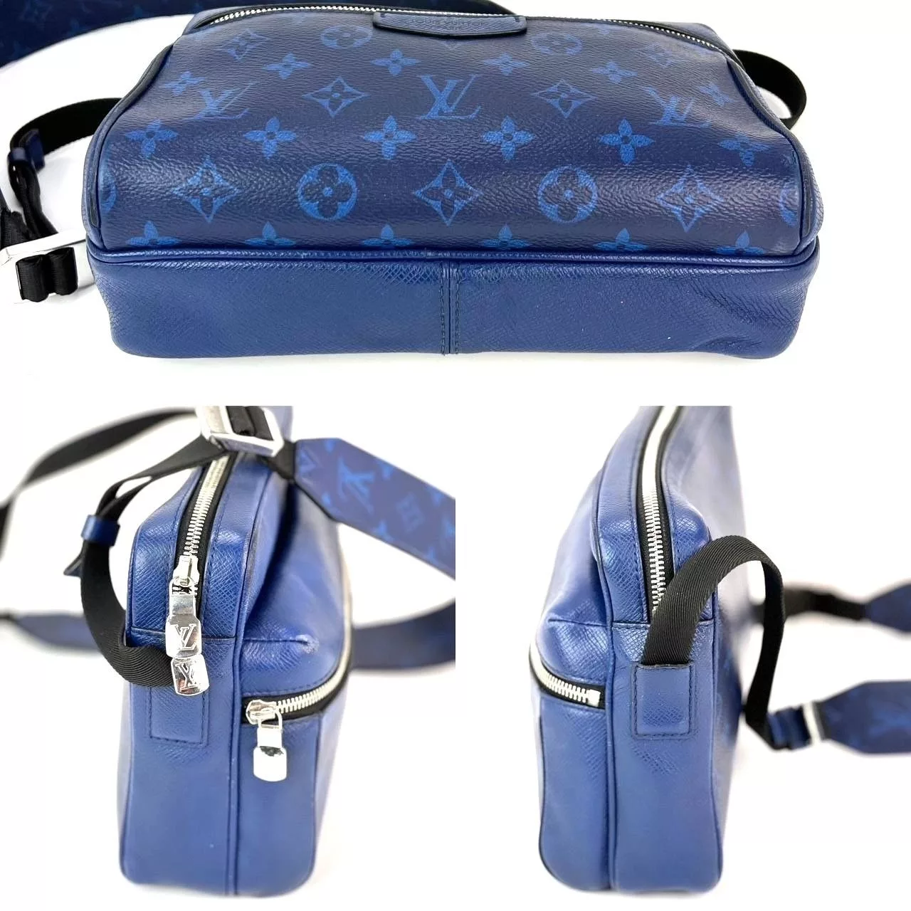 Louis Vuitton Messengers Satchels LOUIS VUITTON Taigarama Outdoor Blue Messenger Bag