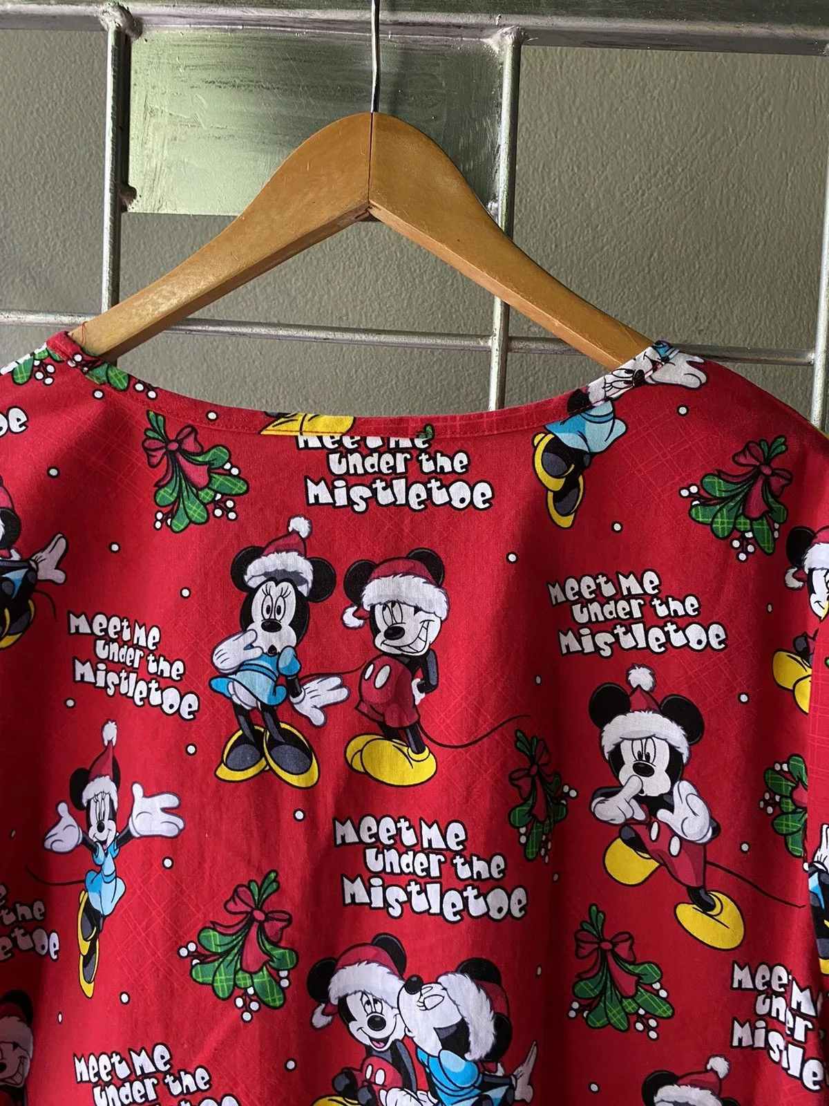 Mickey Mouse Blouses Mickey Mouse vintage v neck blouse Red