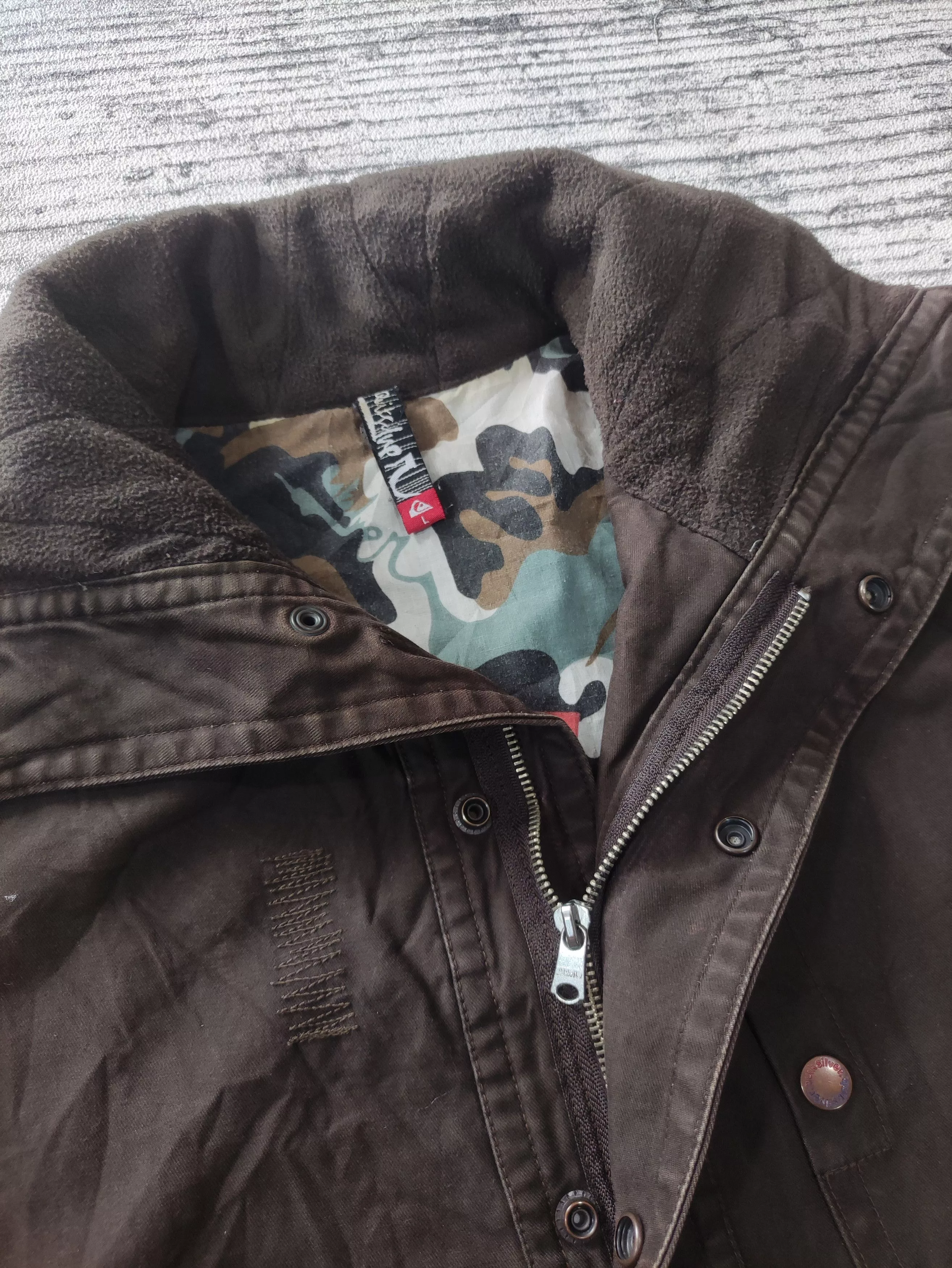 Quiksilver Parkas QUIKSILVER DARK BROWN CANVAS JACKET