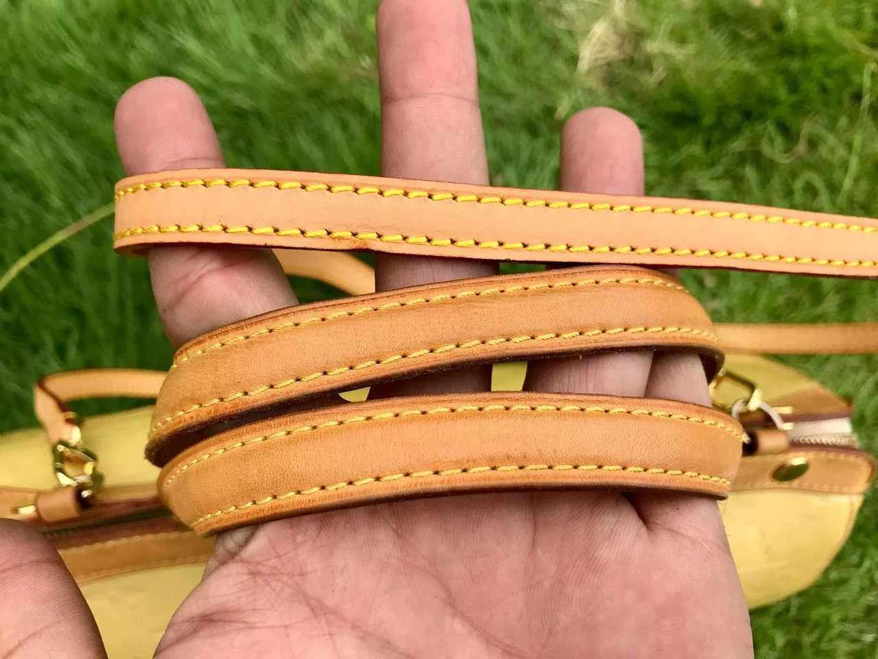 Louis Vuitton Handle Bags Authentic Louis Vuitton Monogram Vernis Leather Brea MM Bag Yellow