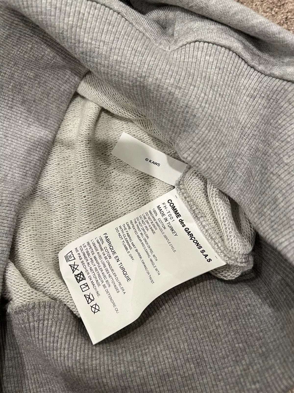 Comme des Garcons Sweatshirts Hoodies Comme des Garcons × Kaws Brand new Comme des garçons X Kaws hoodie print grey Large Gray