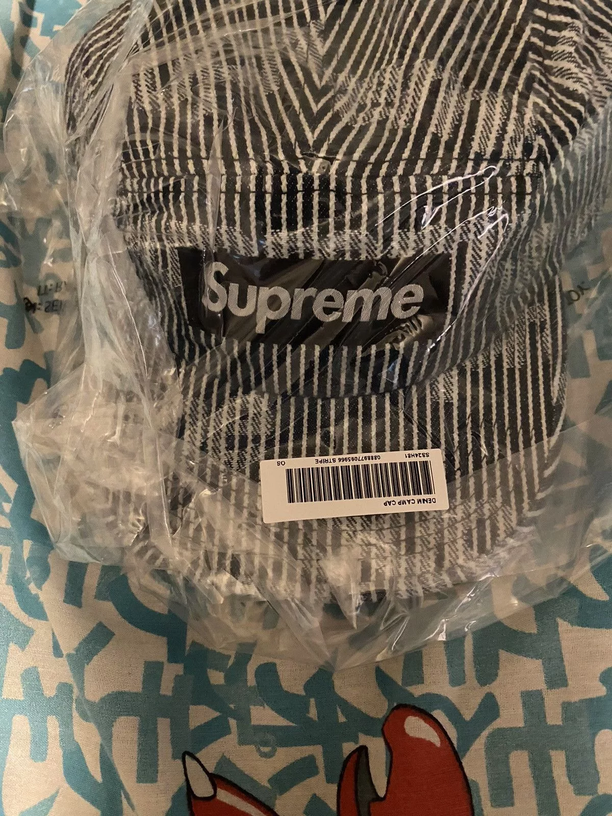 Supreme Hats Supreme Denim Camp Cap Stripe SS24 Multi