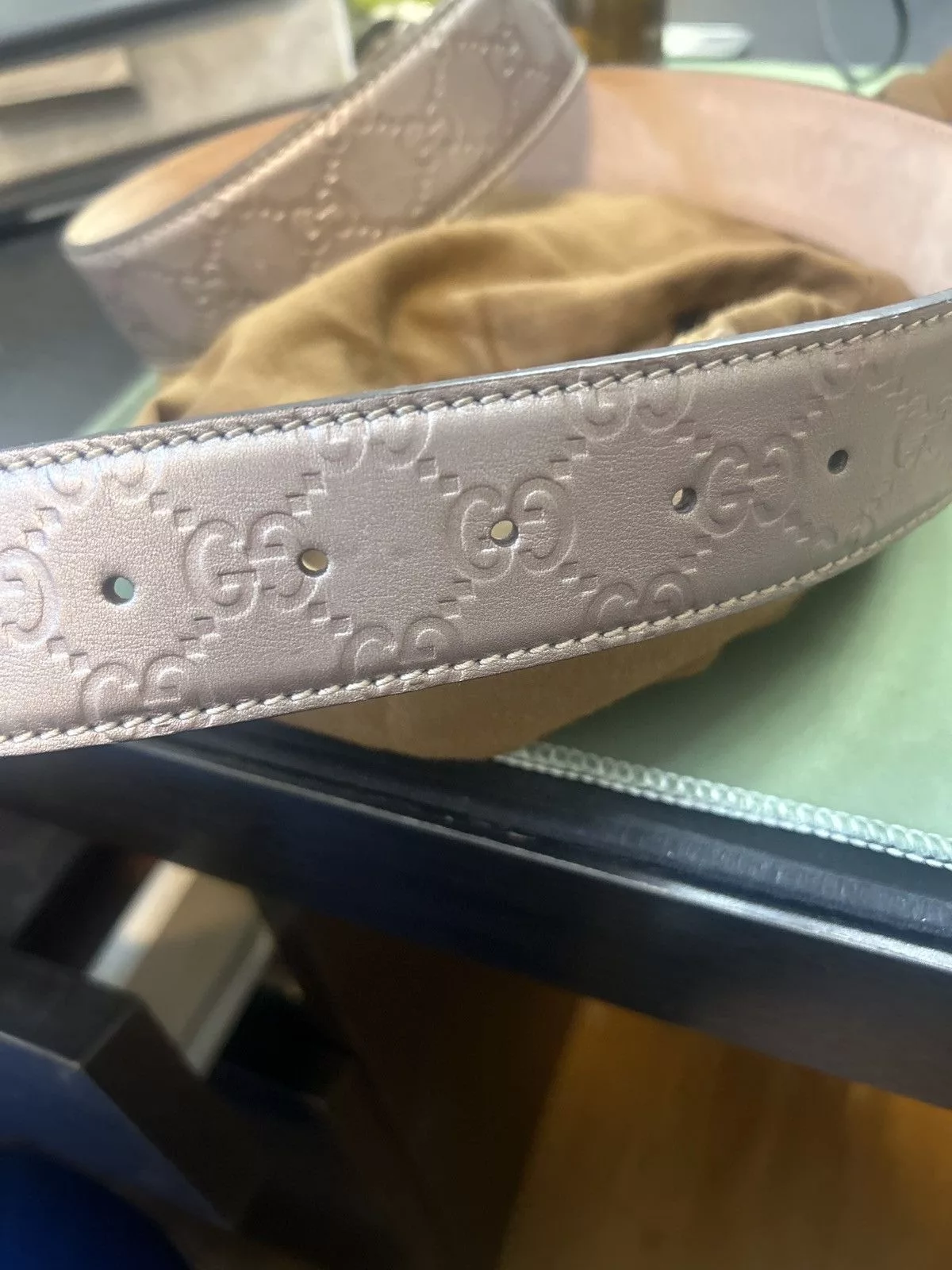 Gucci Belts Gucci purple leather belt