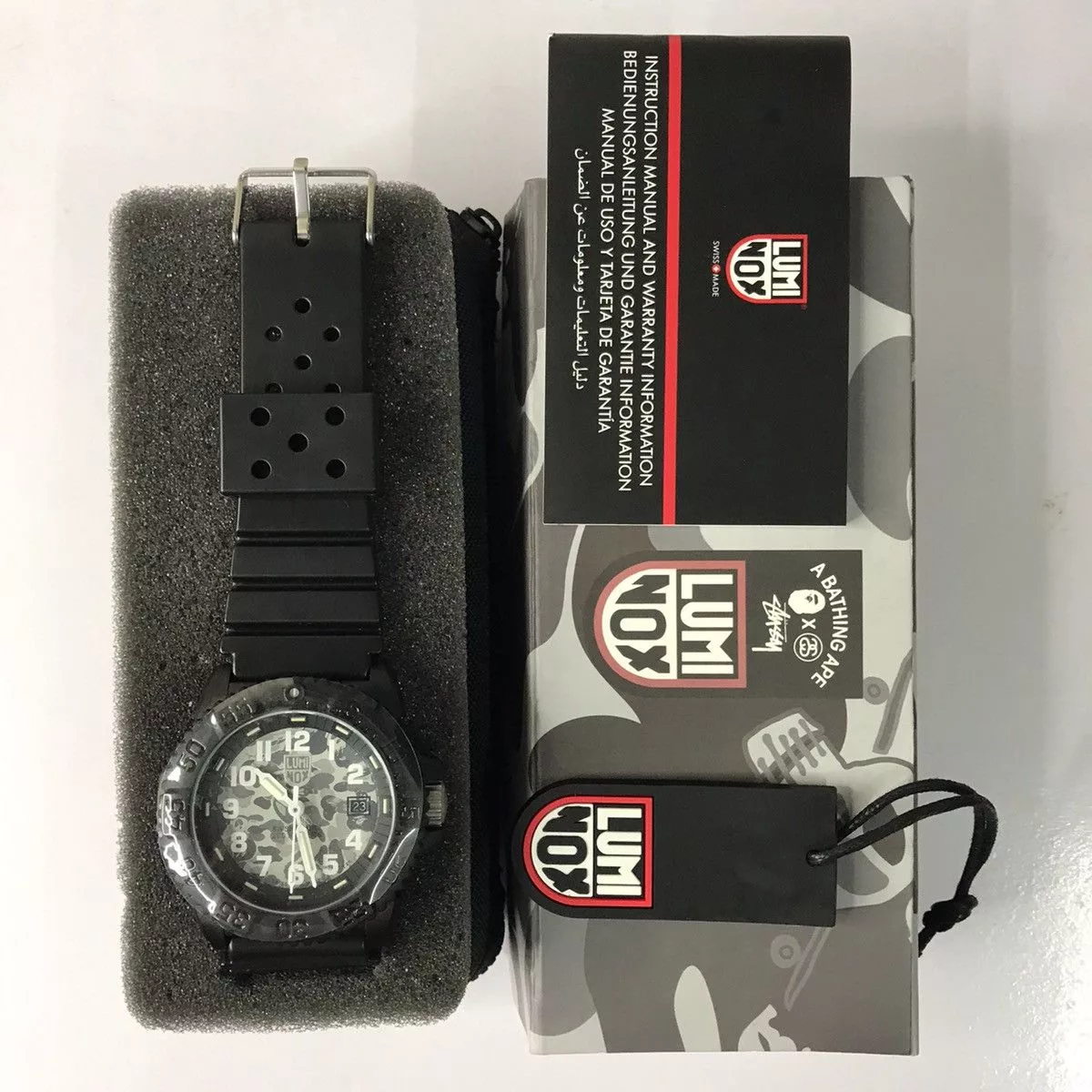 Bape Jewelry Watches Bape × Luminox × Stussy Bape x Stussy x Luminox Diver Watch Black