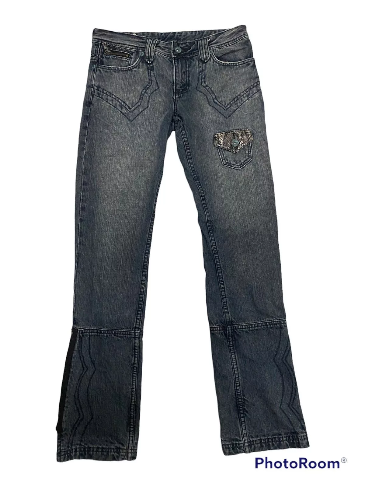 Vintage Denim Offer‼️Vintage Semantic Design Distressed Denim Jeans Blue