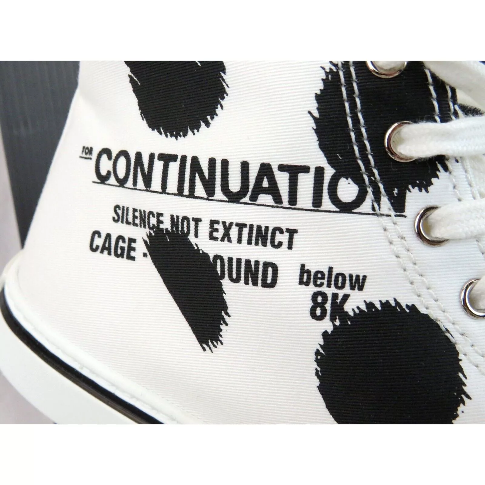 Prada Hi Top Sneakers Prada 1T618M WHITE BLACK POLKA CANVAS LOGO POINTY CAP SNEAKERS 38