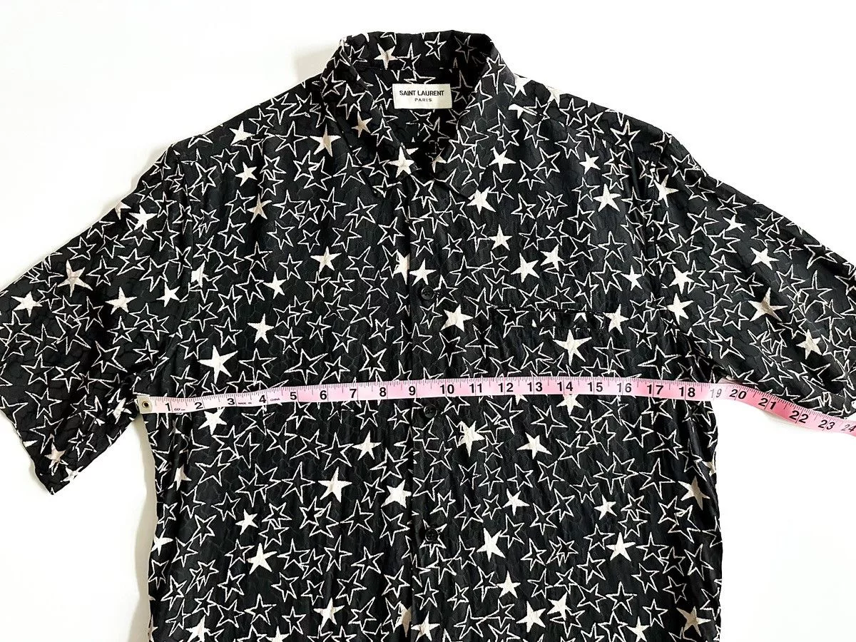 Saint Laurent Paris Shirts Button Ups Saint Laurent Paris Saint Laurent Graffiti Stars Shirt Black