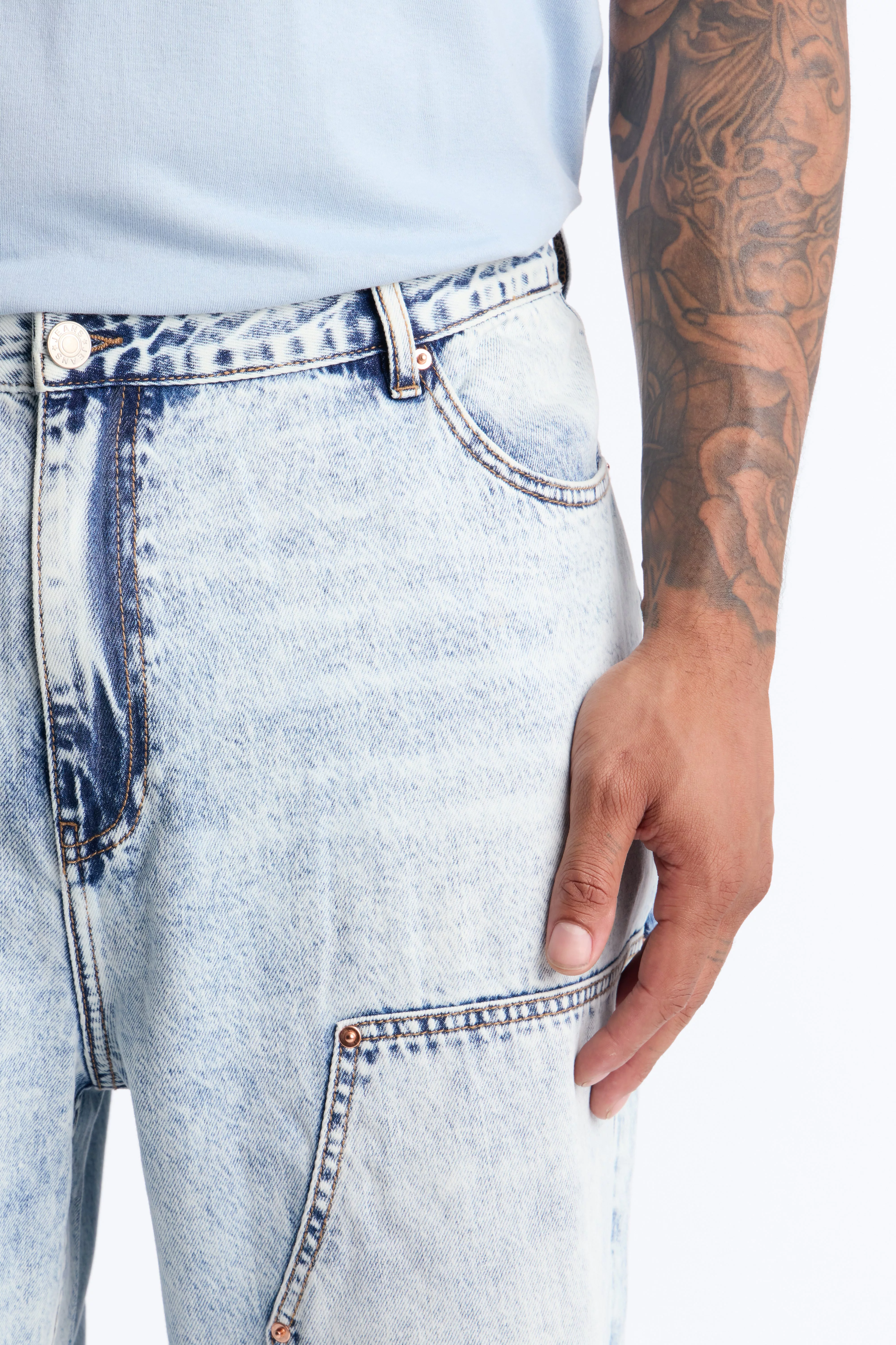 Baggy Double Knee Jean - Light Blue Wash