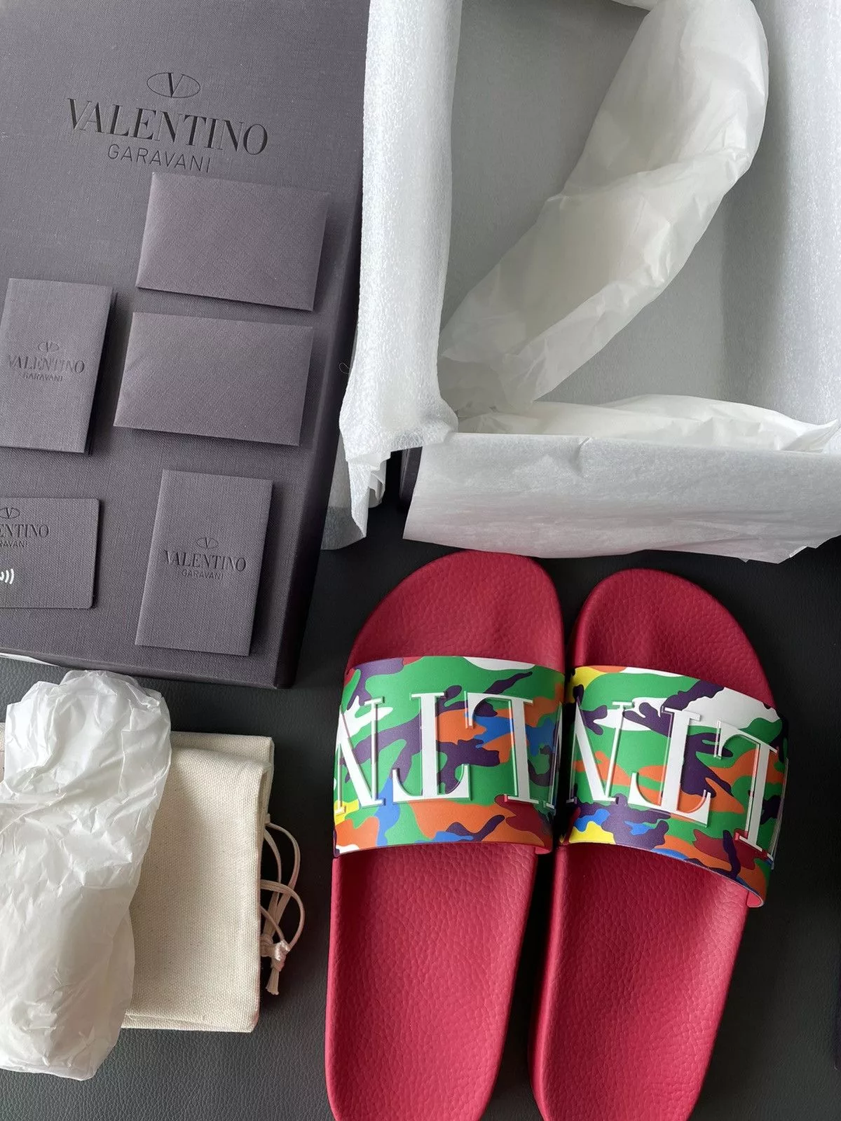 Giovanni Valentino Sandals Giovanni Valentino × Valentino Brand New Rare Iconic Limited Camouflage Slipper Slides Multi