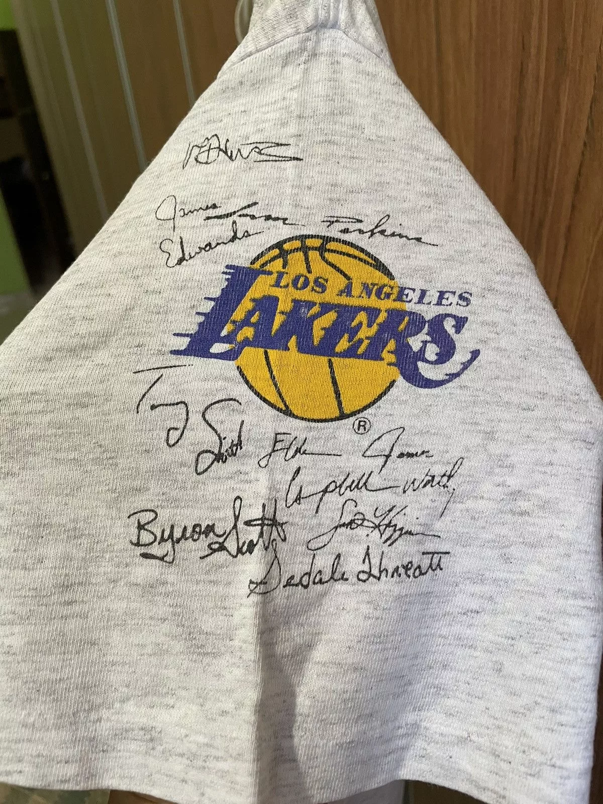 Changes Short Sleeve T Shirts VTG 90’s CHANGES LA LAKERS SINGLE STITCHING T-SHIRT Gray Vintage
