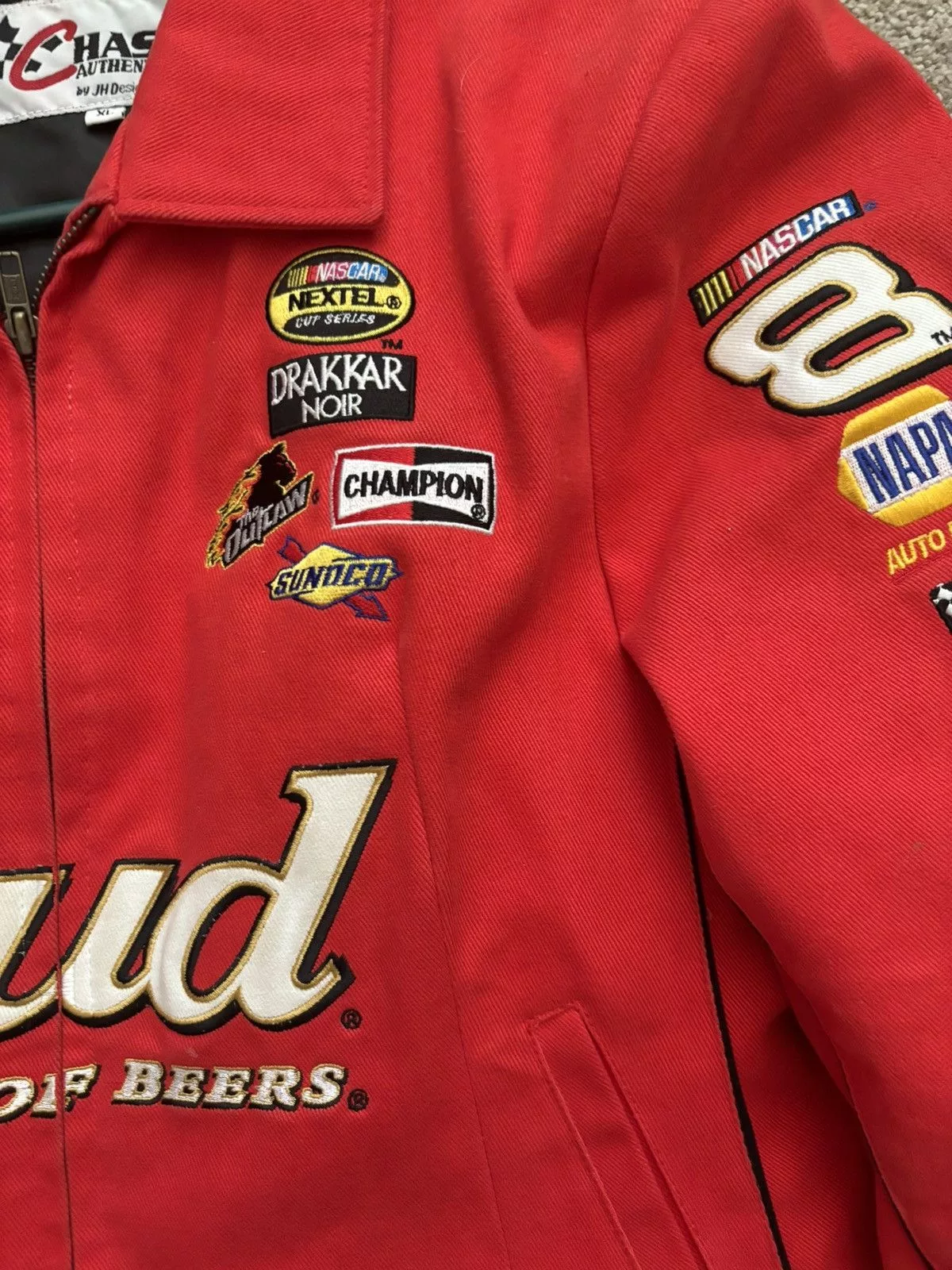 Budweiser Light Jackets Budweiser vintage racing jacket Red