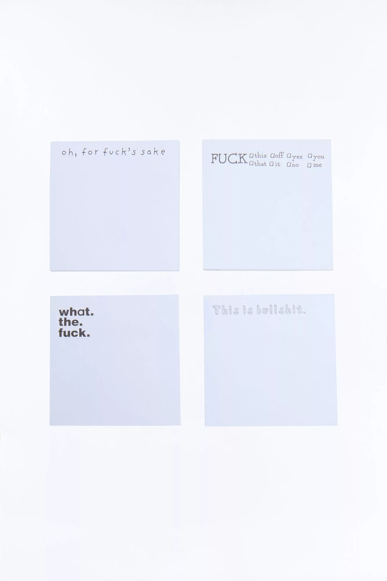 Bad Attitude Sticky Notes 4 Pack Set - White
