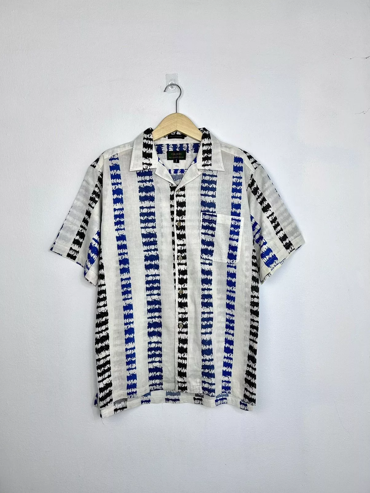 Alexander Julian Shirts Button Ups Alexander Julian × Colours Colours by Alexander Julian Graphic Print Open Collar Shirt White