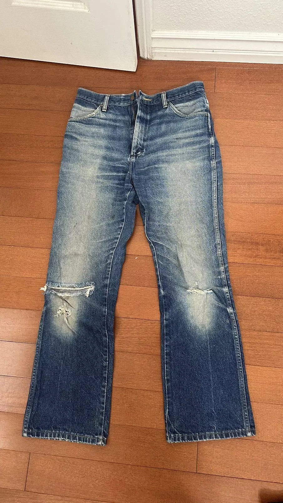 Rustler Denim Rustler × Vintage Rustler Distressed Faded Flare jeans Blue