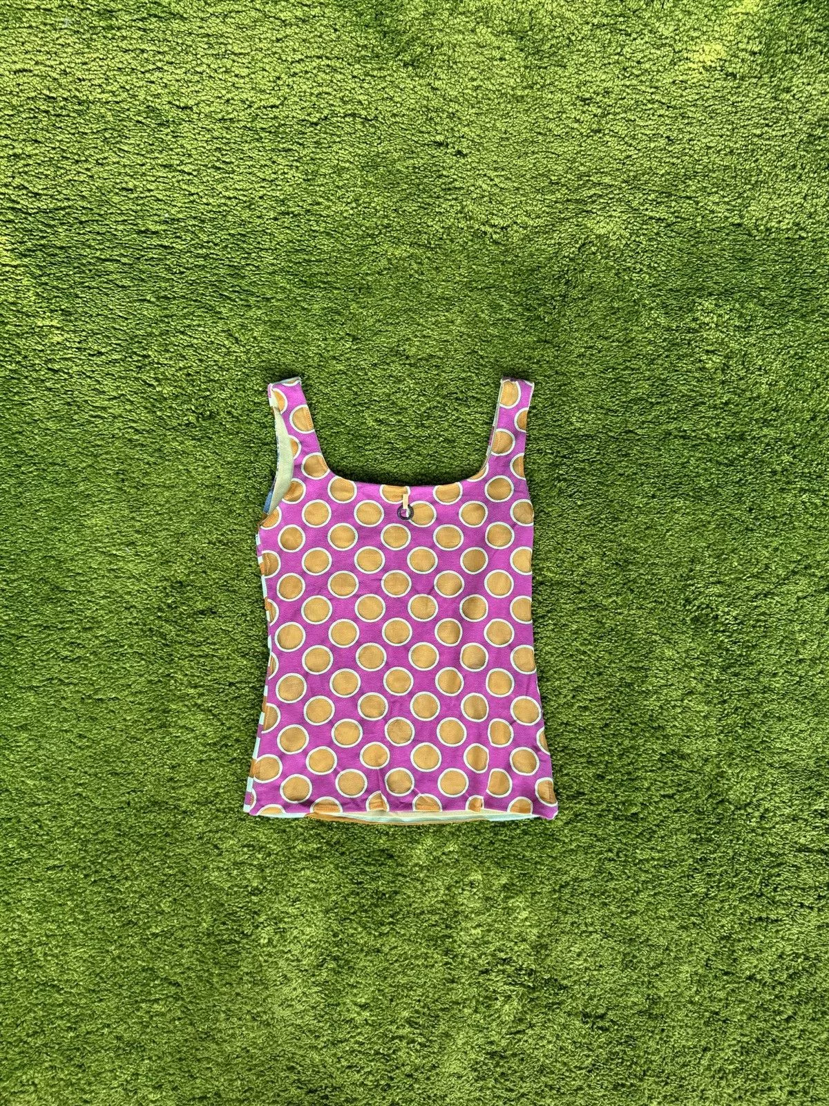 Vintage Tank Tops Save the Queen Y2K vintage patchwork mesh tank top Multi