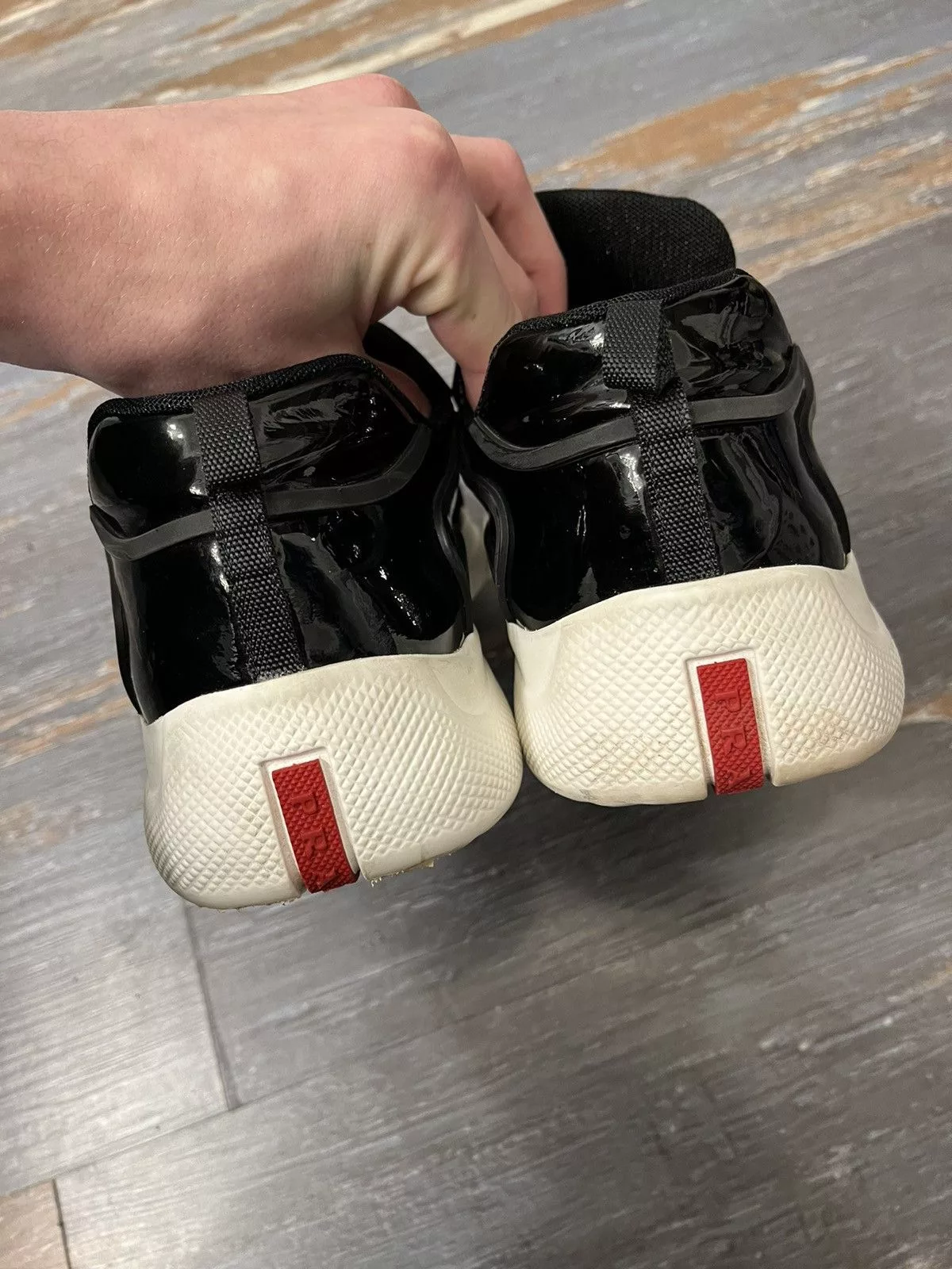 Prada Low Top Sneakers Prada Americas Cup Low Black Patent