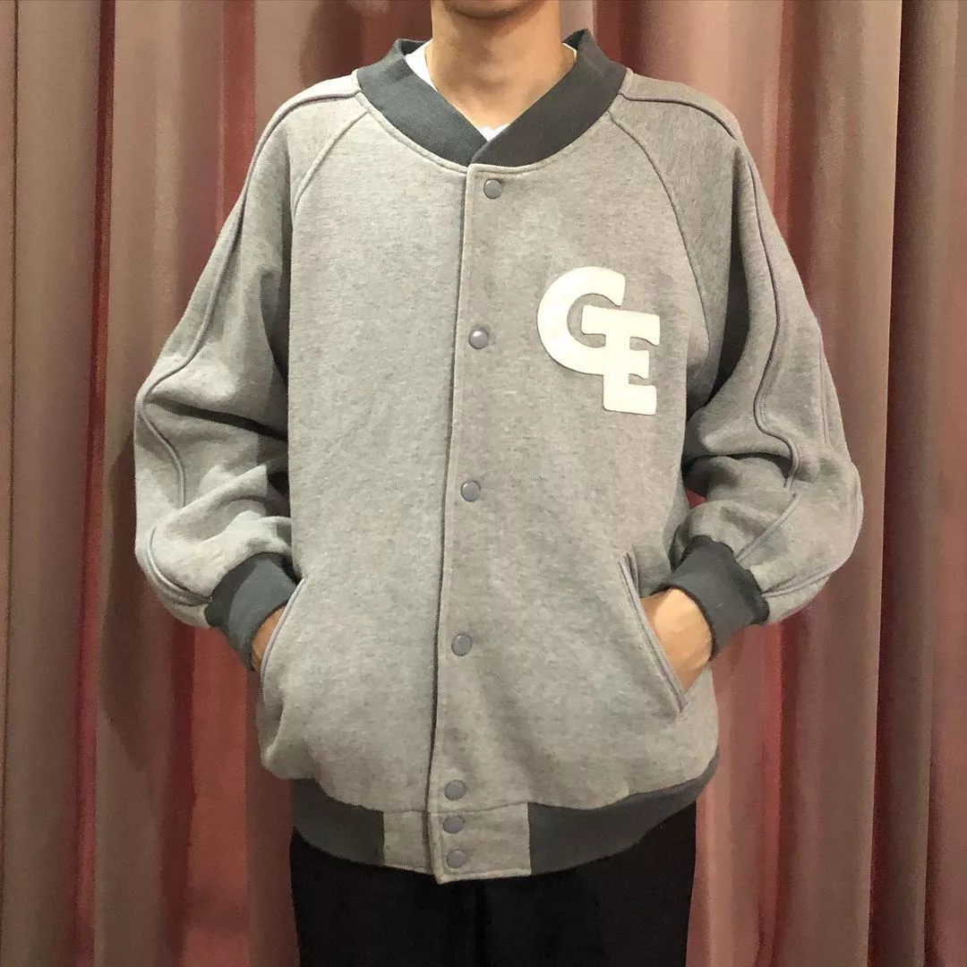 Fragment Design Light Jackets Fragment Design × GOODENOUGH × Hiroshi Fujiwara Hiroshi Fujiwara 🇯🇵 Good Enough Letterman Varsity Jacket Gray
