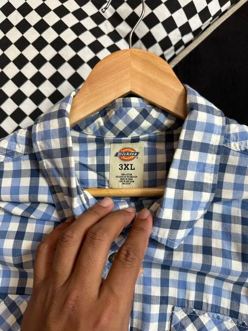 Dickies Shirts Button Ups Dickies × Vintage DICKIES CHECKERED BUTTON UP SHIRT Blue Streetwear