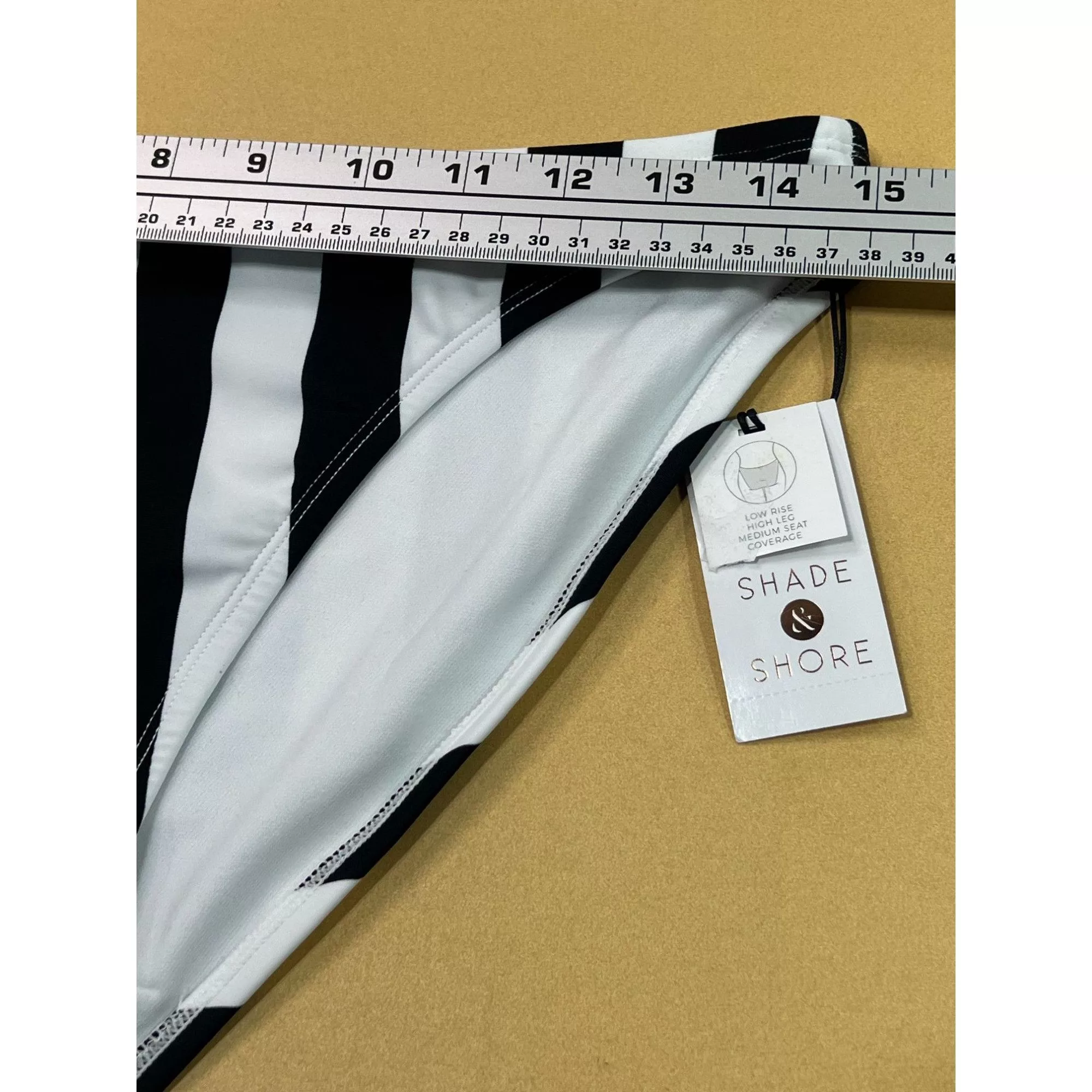 Other Socks Intimates Other Shade & Shore -Women's Striped Medium Coverage Bikini Bottom White