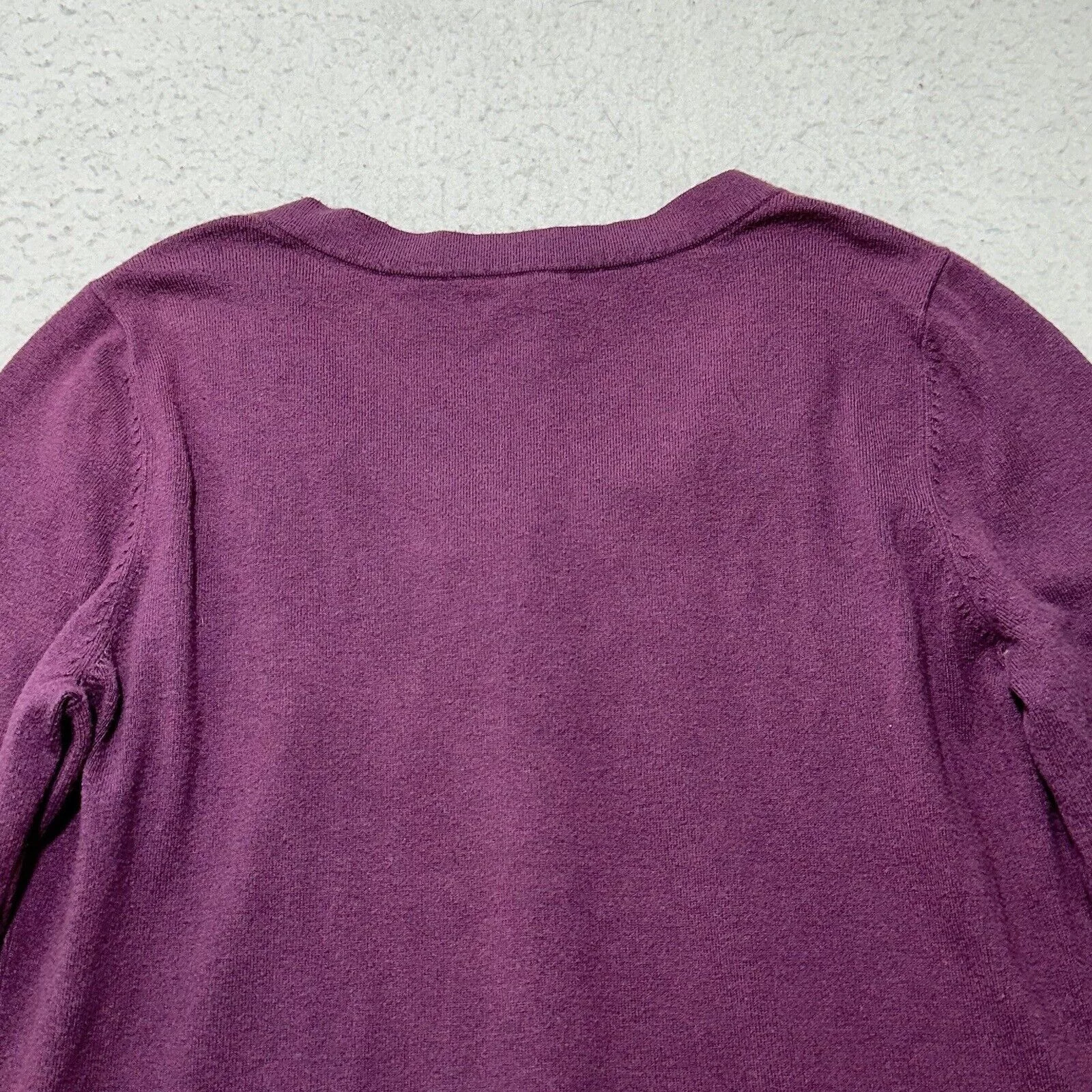 Other Sweaters Other Halogen Medium Snap Button Front Cardigan Emroidery Sweater Purple