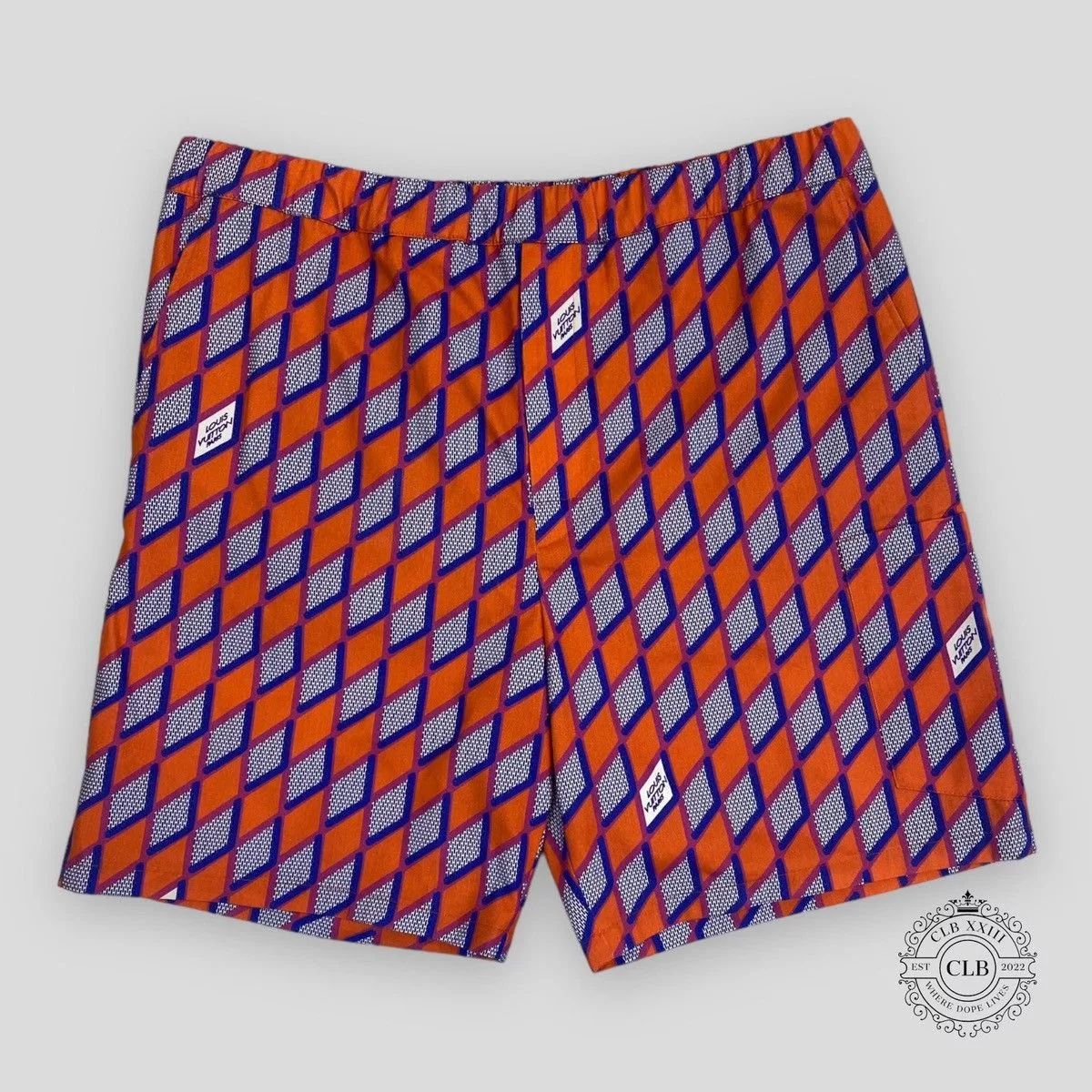 Louis Vuitton Shorts LOUIS VUITTON DIAMOND DAMIER DRAWSTRING SHORTS Orange