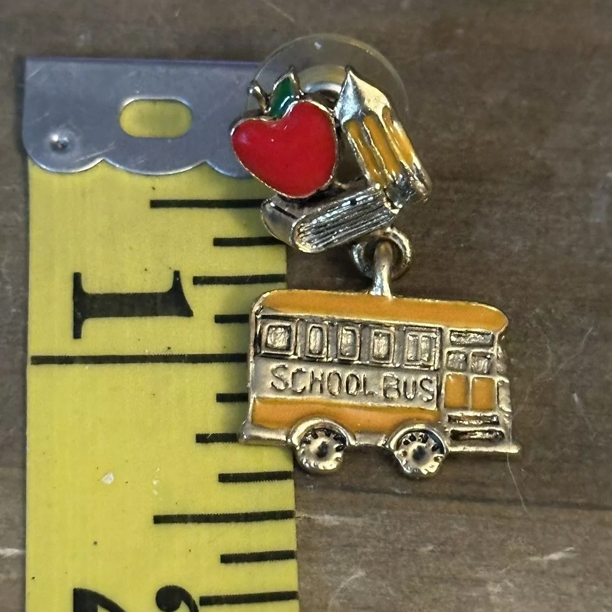 Vintage Earrings Vintage school bus dangle post earrings Yellow