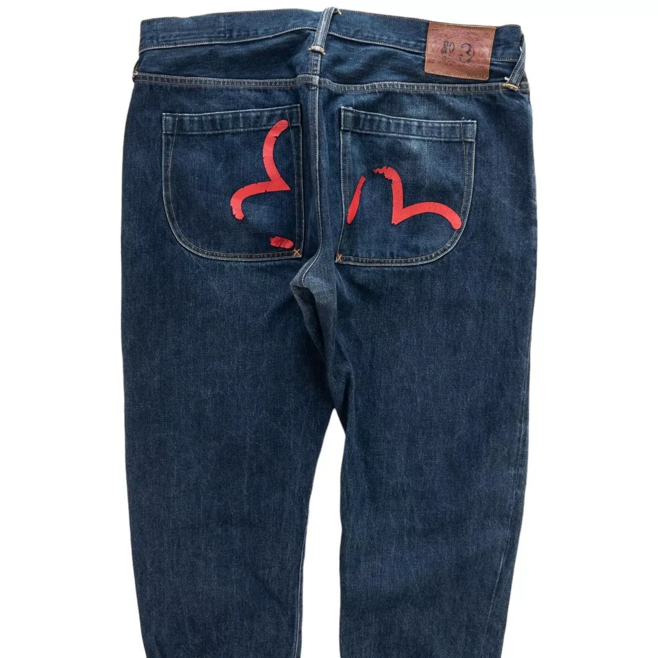 Evisu Denim Vintage Evisu Double Gull Elasticated Cuff Jeans Size W34 Blue