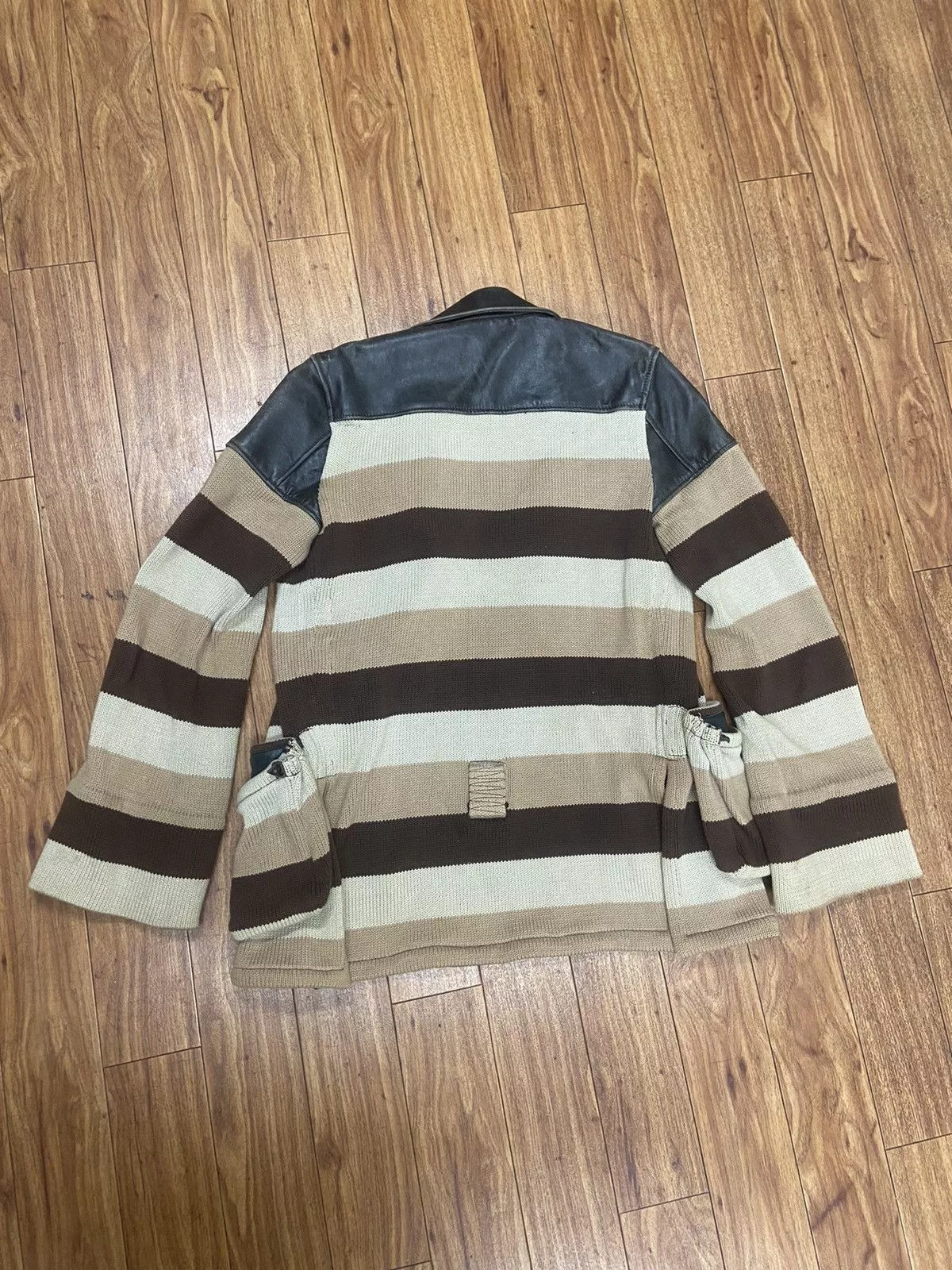 Blackmeans Leather Jackets Blackmeans 2012 Knitted Riders Jacket Brown