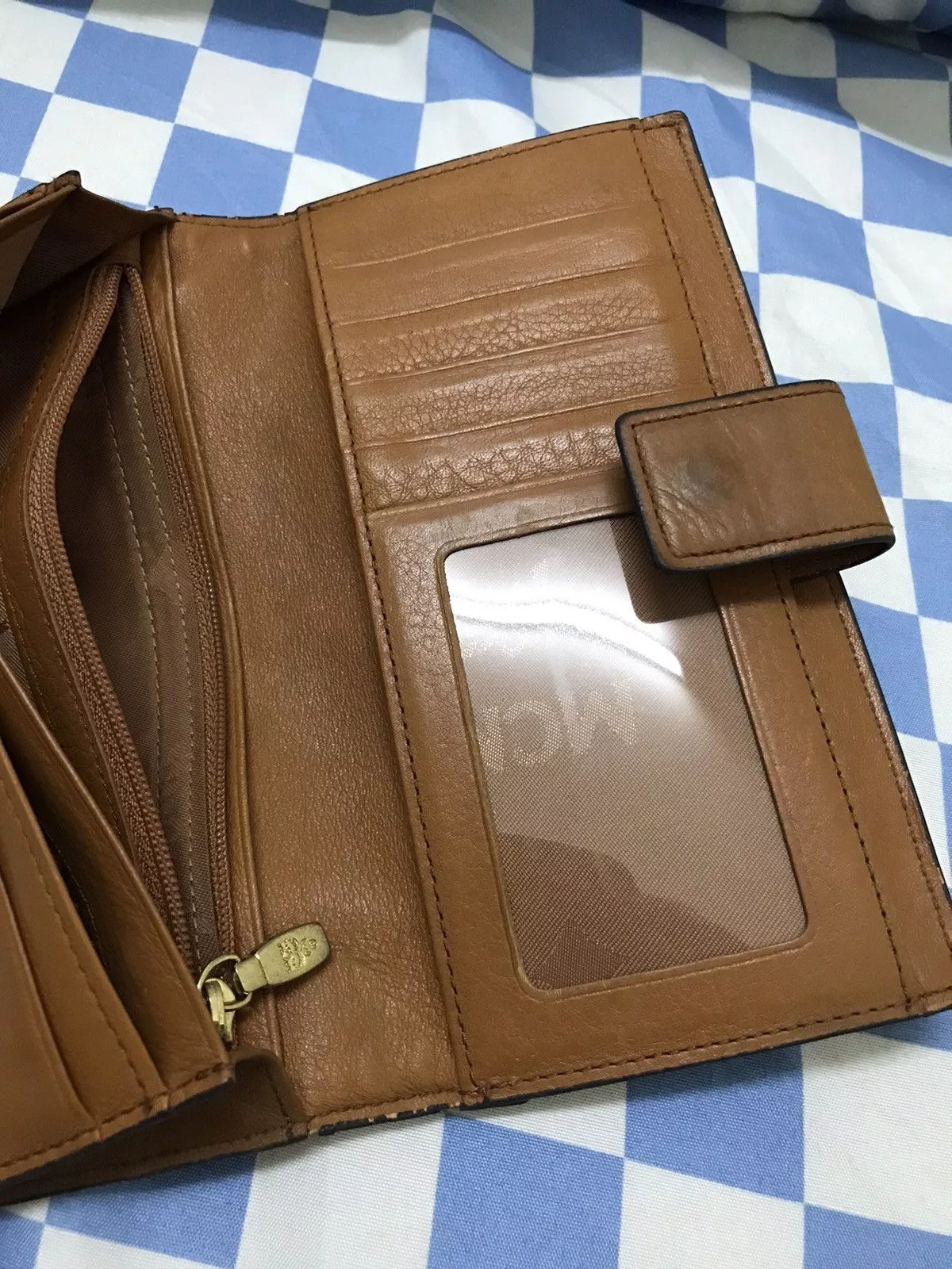 MCM Wallets MCM Leather Monogram Long Wallet Brown
