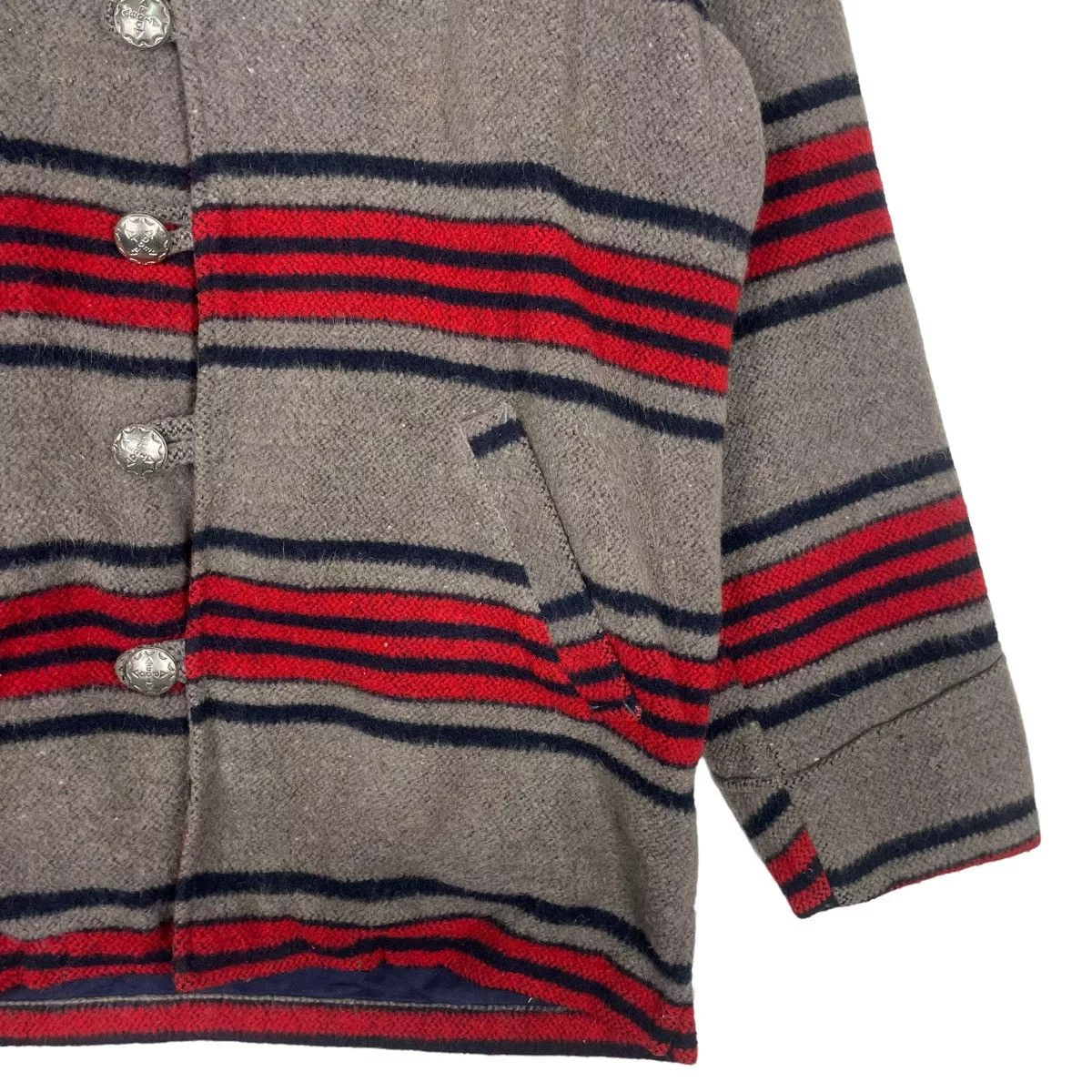 Designer Light Jackets Designer × Japanese Brand × Vintage 💥DEPT STRIPED BUTTON WOOL JACKET Brown