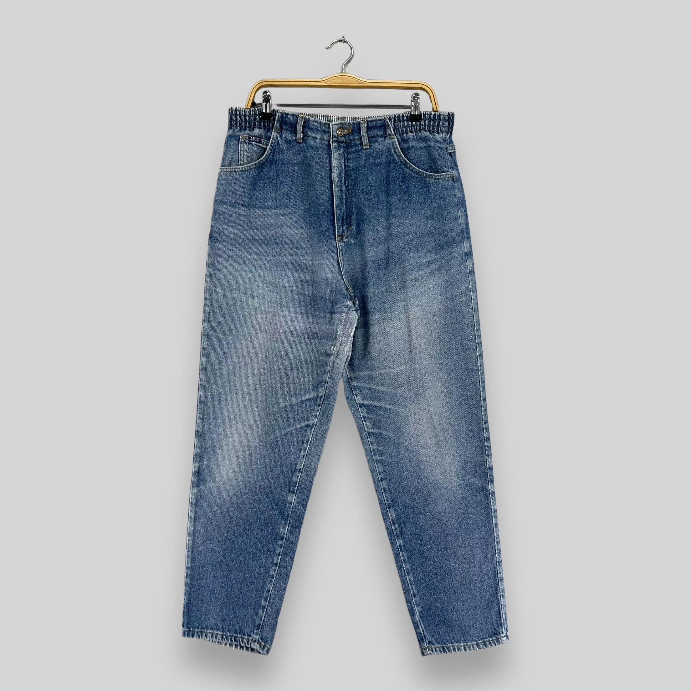 Lee Jeans Size 34 Vintage Distressed Lee High Waisted Petite Jeans Blue
